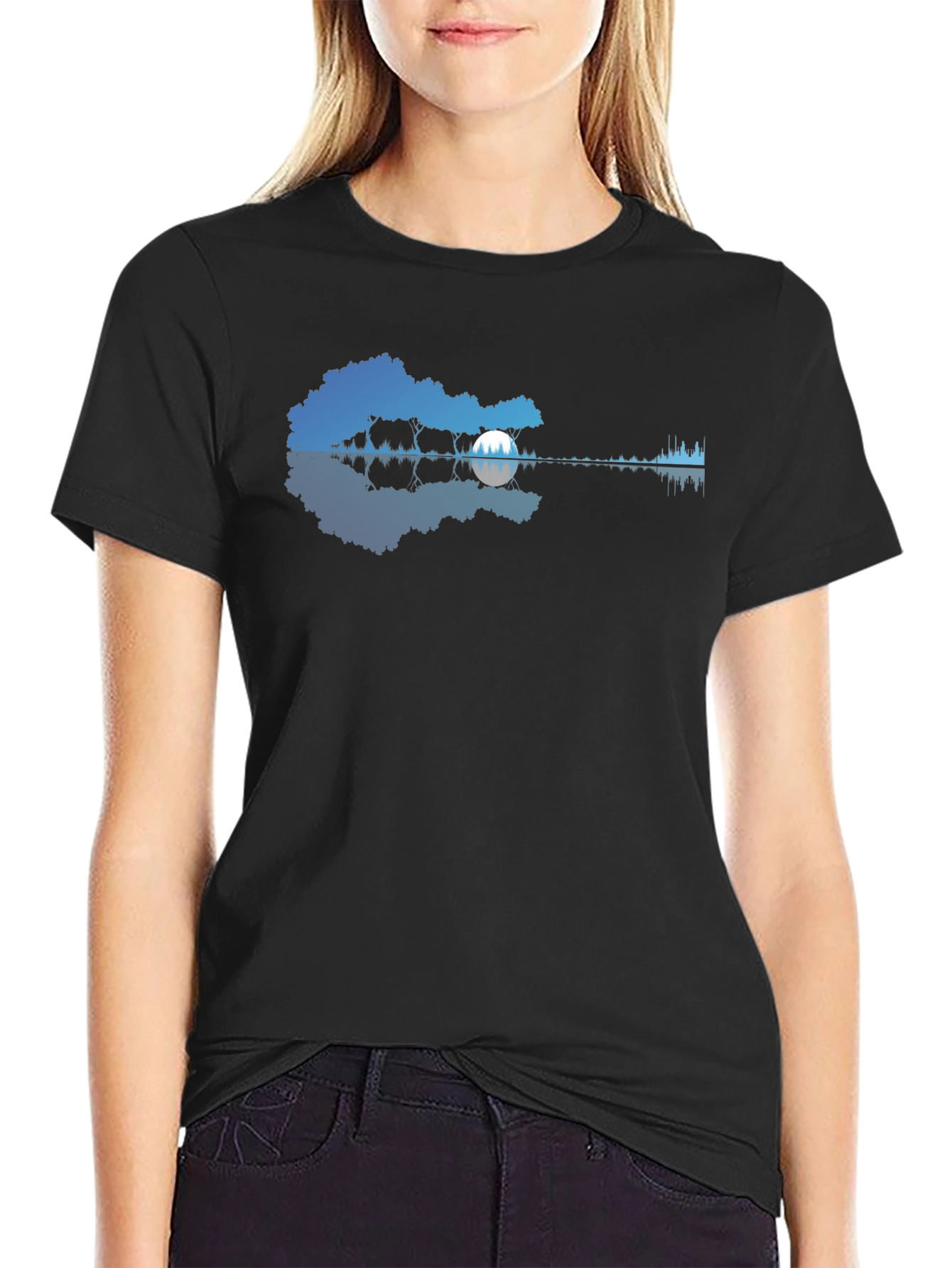Nature Guitar Black T-Shirt