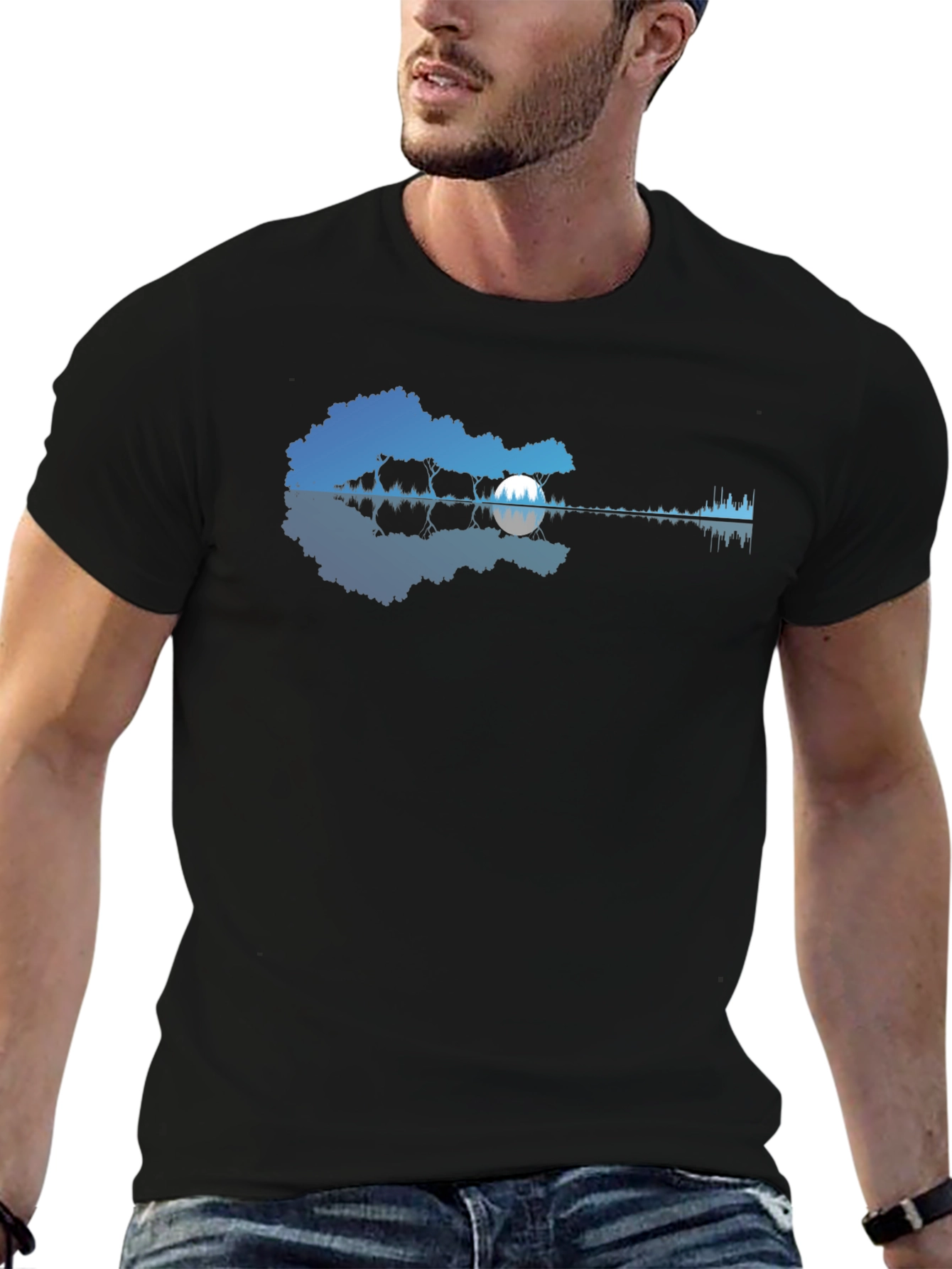 Nature Guitar Black T-Shirt
