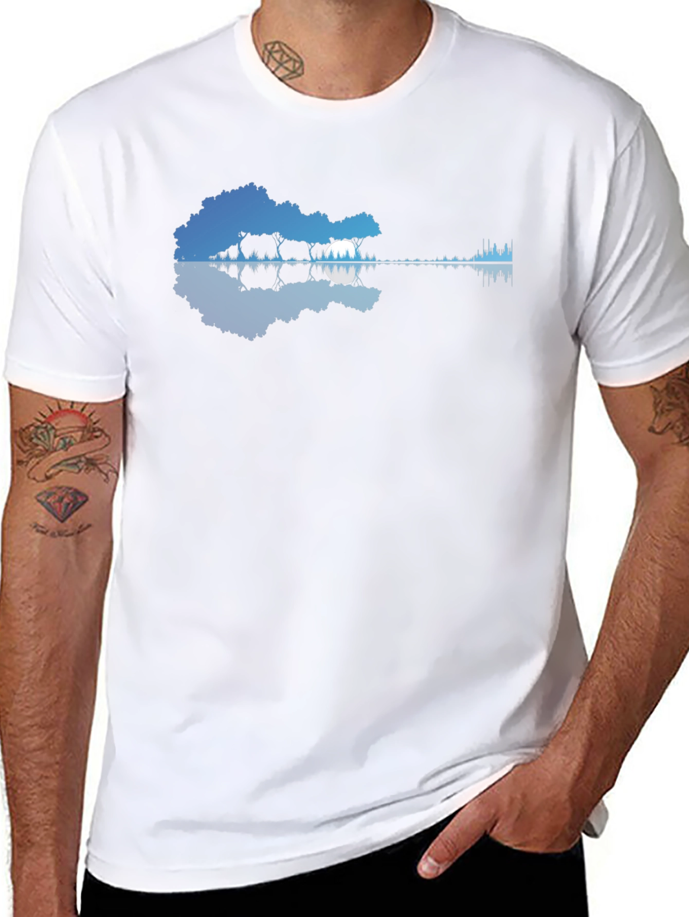 Nature Guitar Black T-Shirt