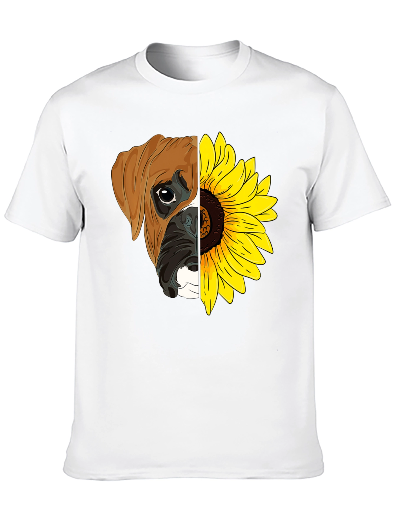 Dog & Sunflower Graphic T-Shirt