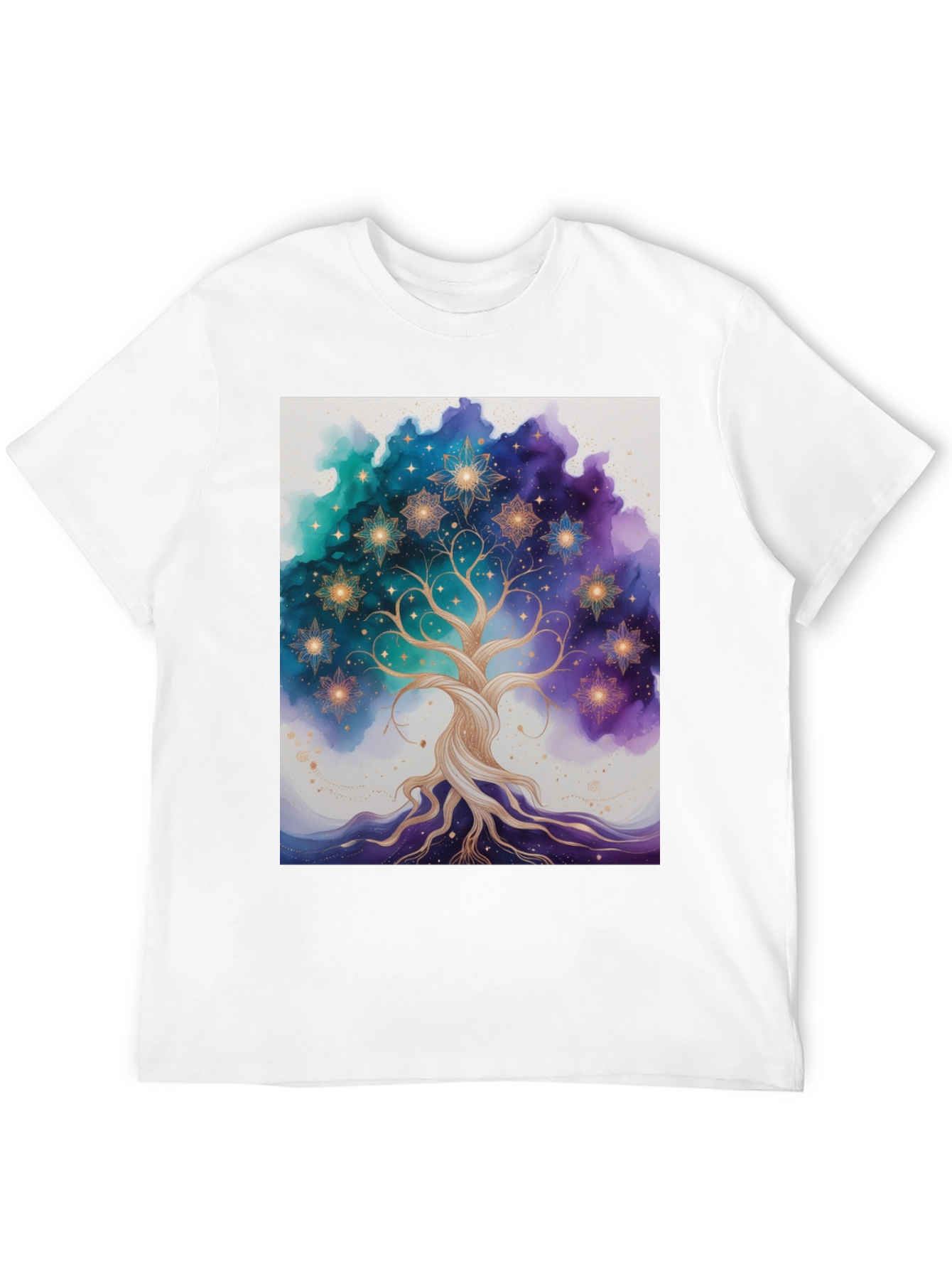Celestial Tree Graphic Tee - Cosmic Style
