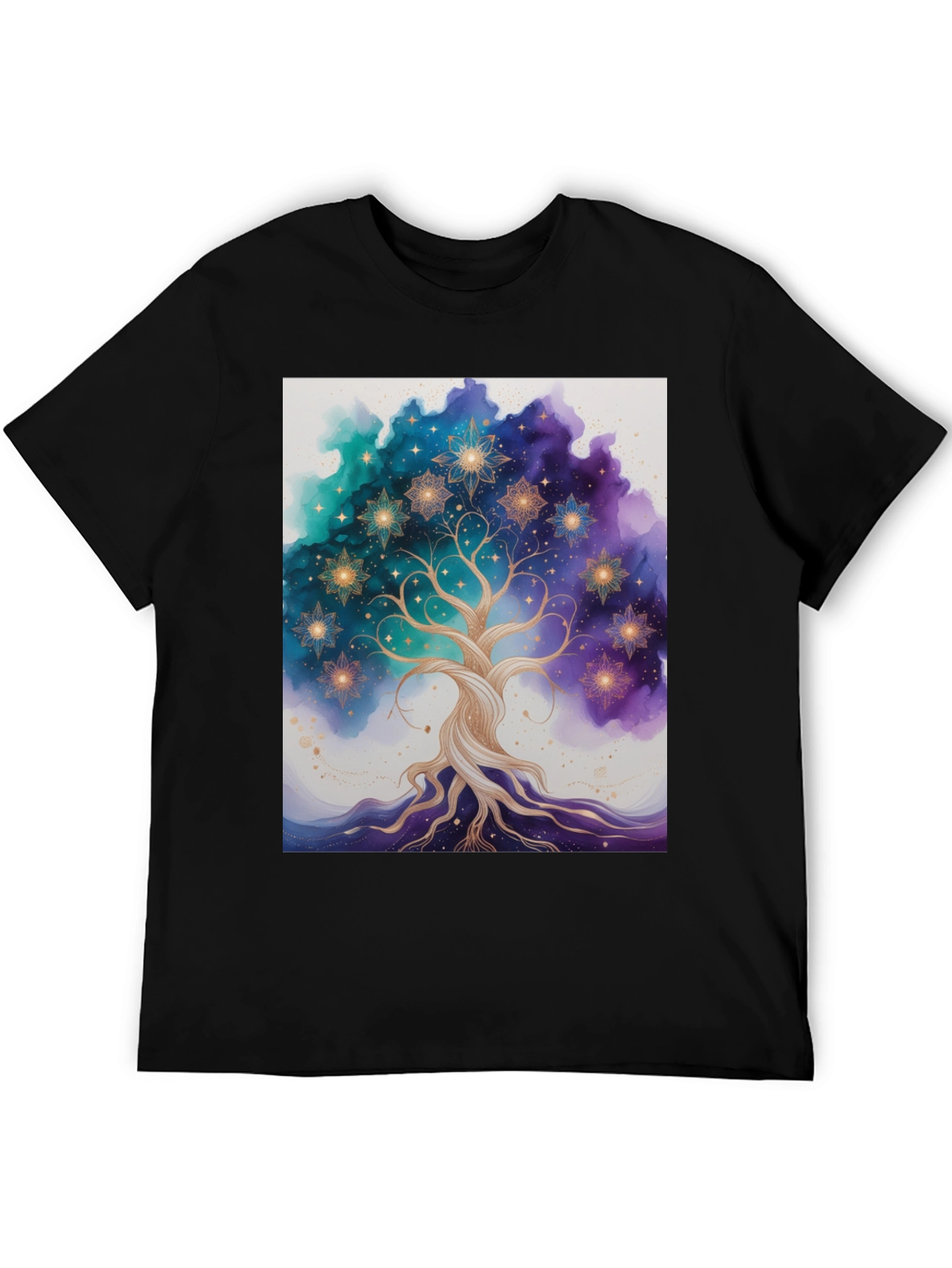 Celestial Tree Graphic Tee - Cosmic Style