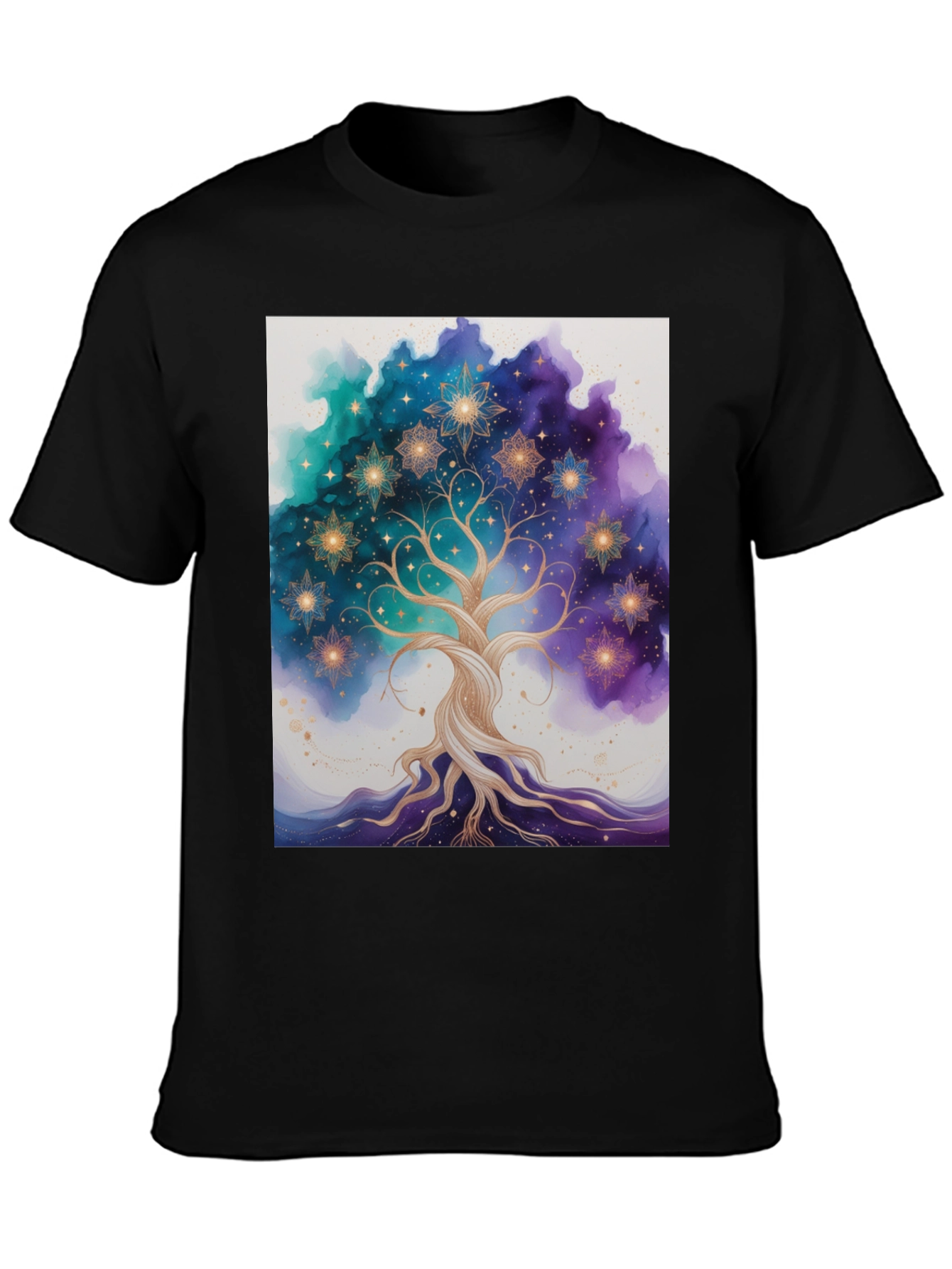 Celestial Tree Graphic Tee - Cosmic Style