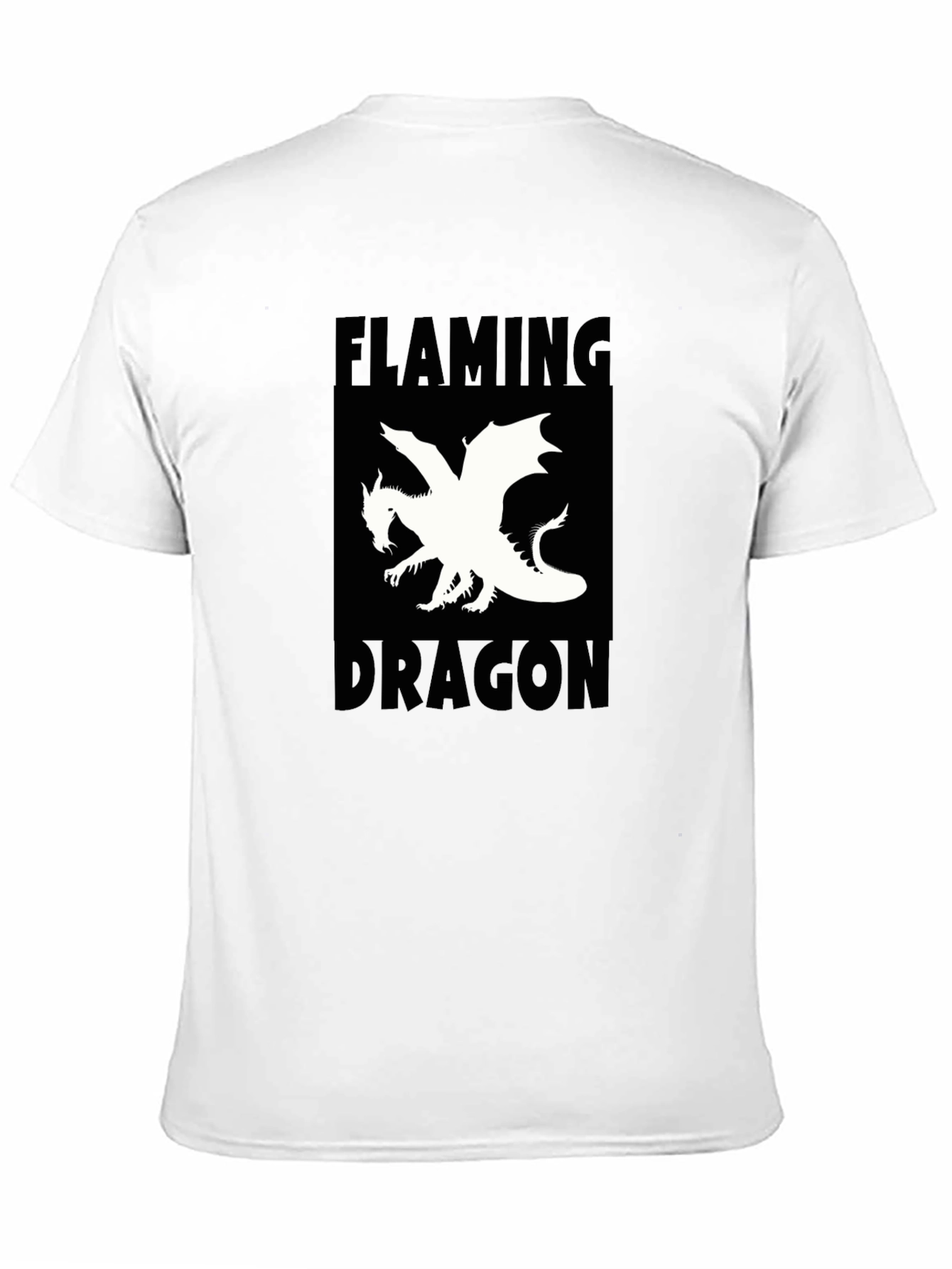 Flaming Dragon Graphic Tee - Black Cotton T-Shirt