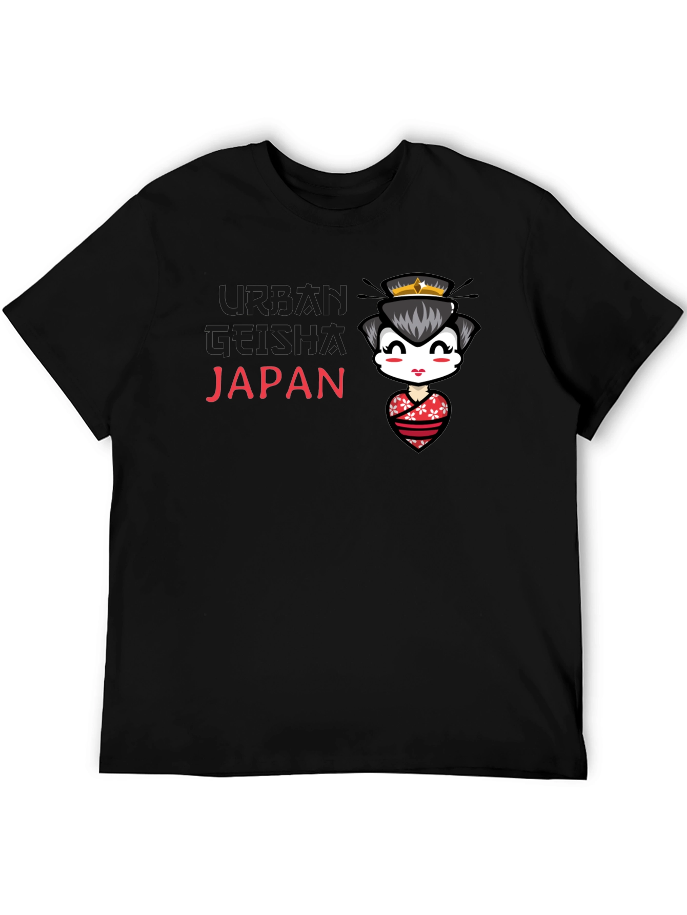 Japan Geisha Graphic Black Tee