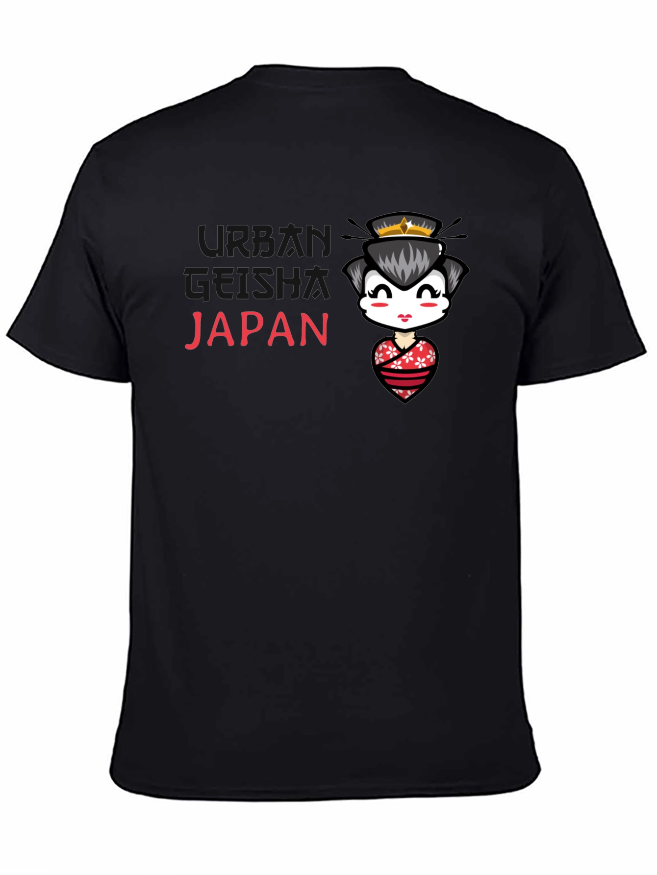 Japan Geisha Graphic Black Tee