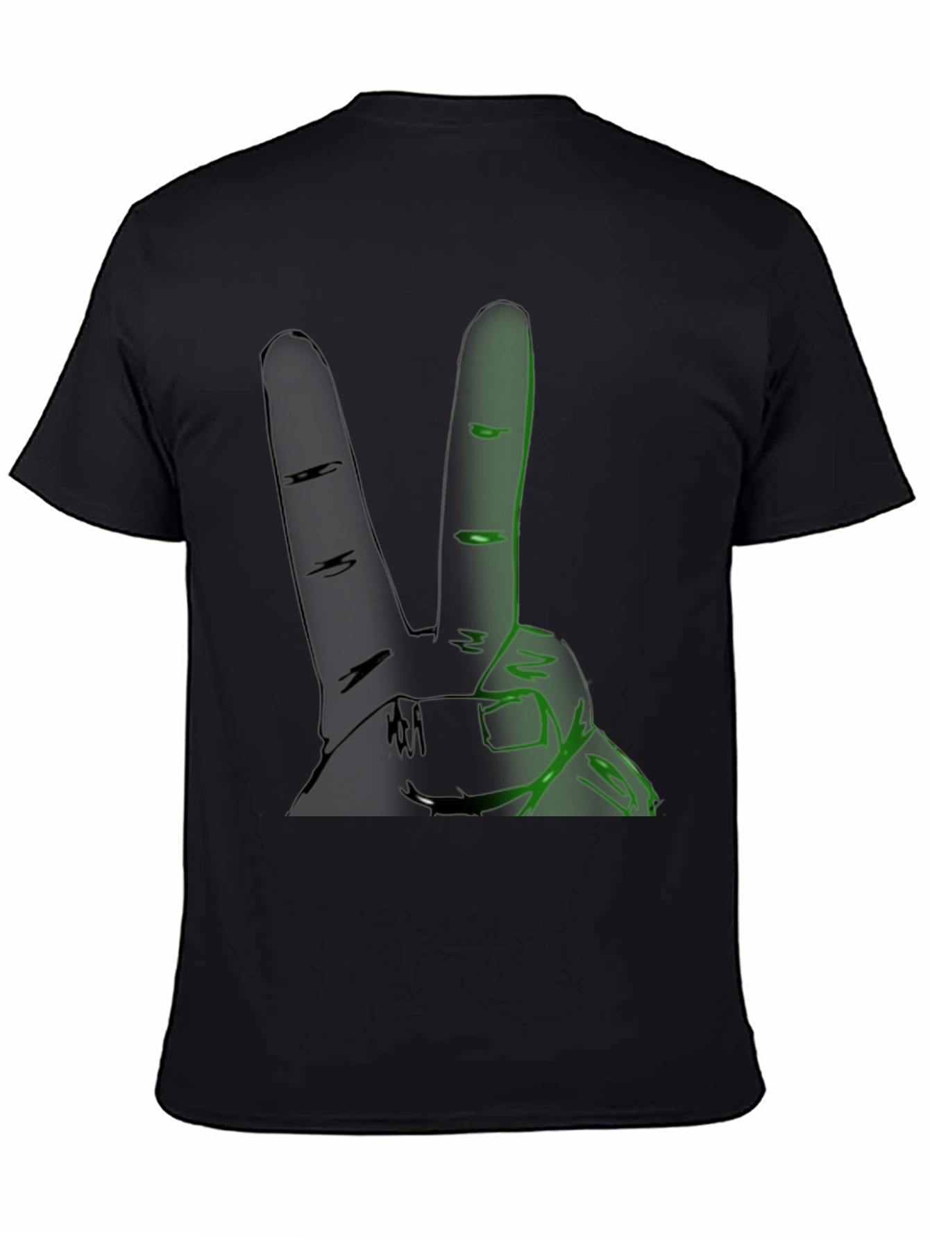 Cool Graphic Peace Sign Mens Black T-Shirt