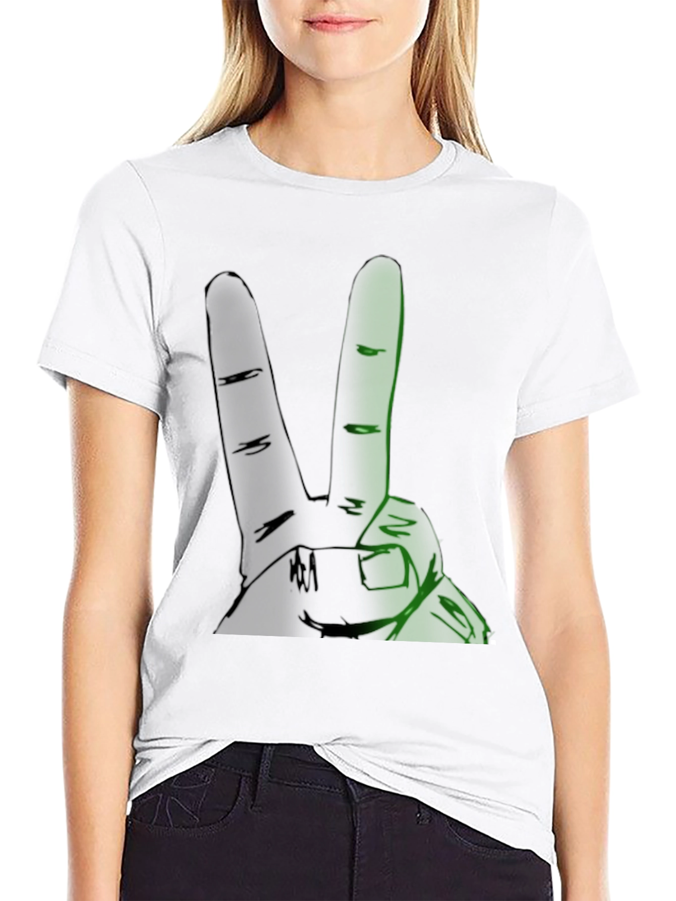 Cool Graphic Peace Sign Mens Black T-Shirt