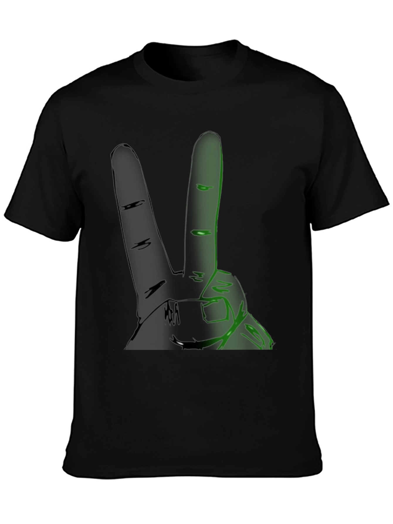 Cool Graphic Peace Sign Mens Black T-Shirt