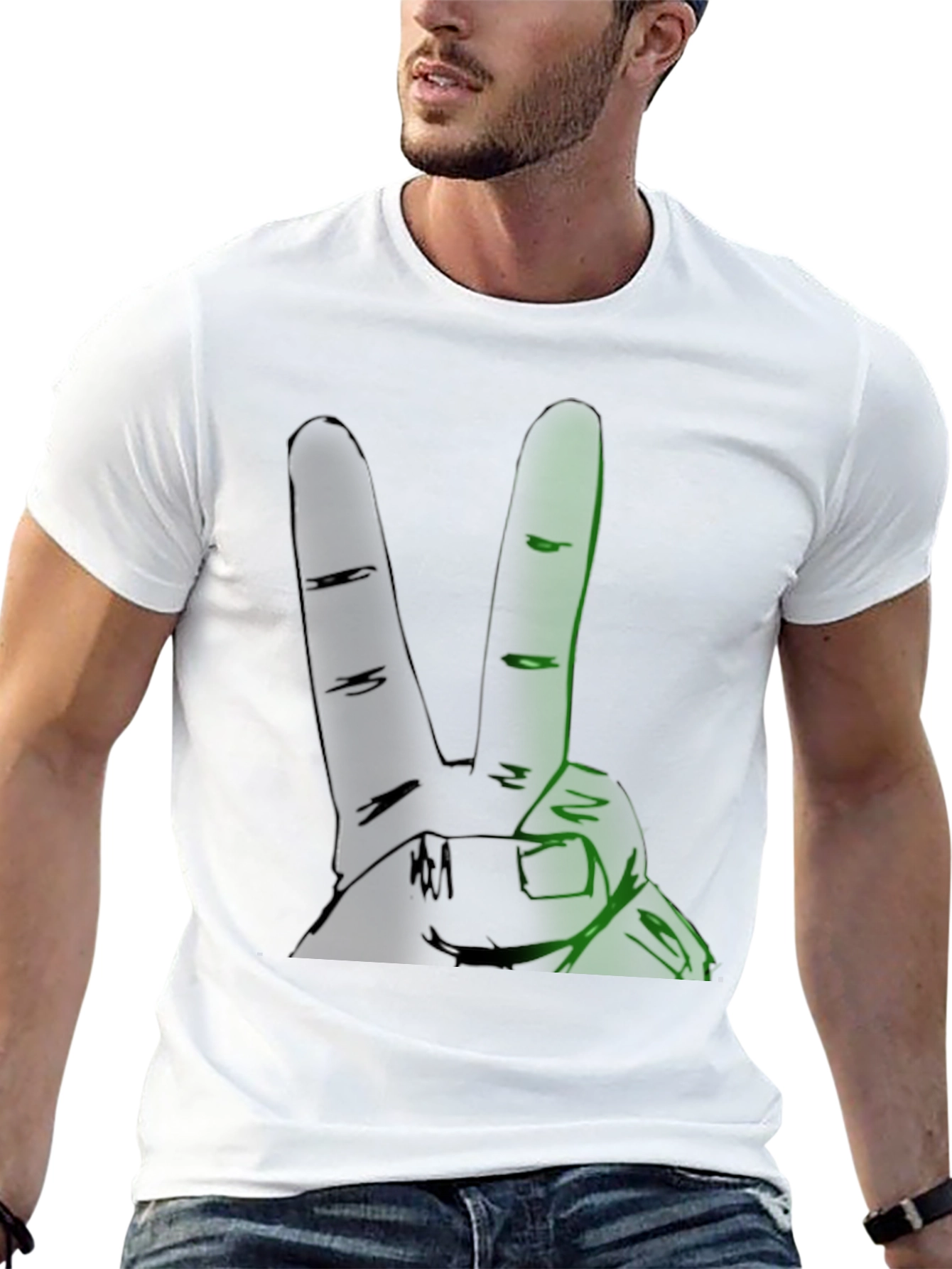 Cool Graphic Peace Sign Mens Black T-Shirt