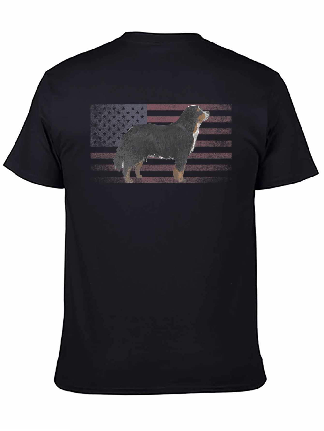 American Flag Dog Graphic T-Shirt