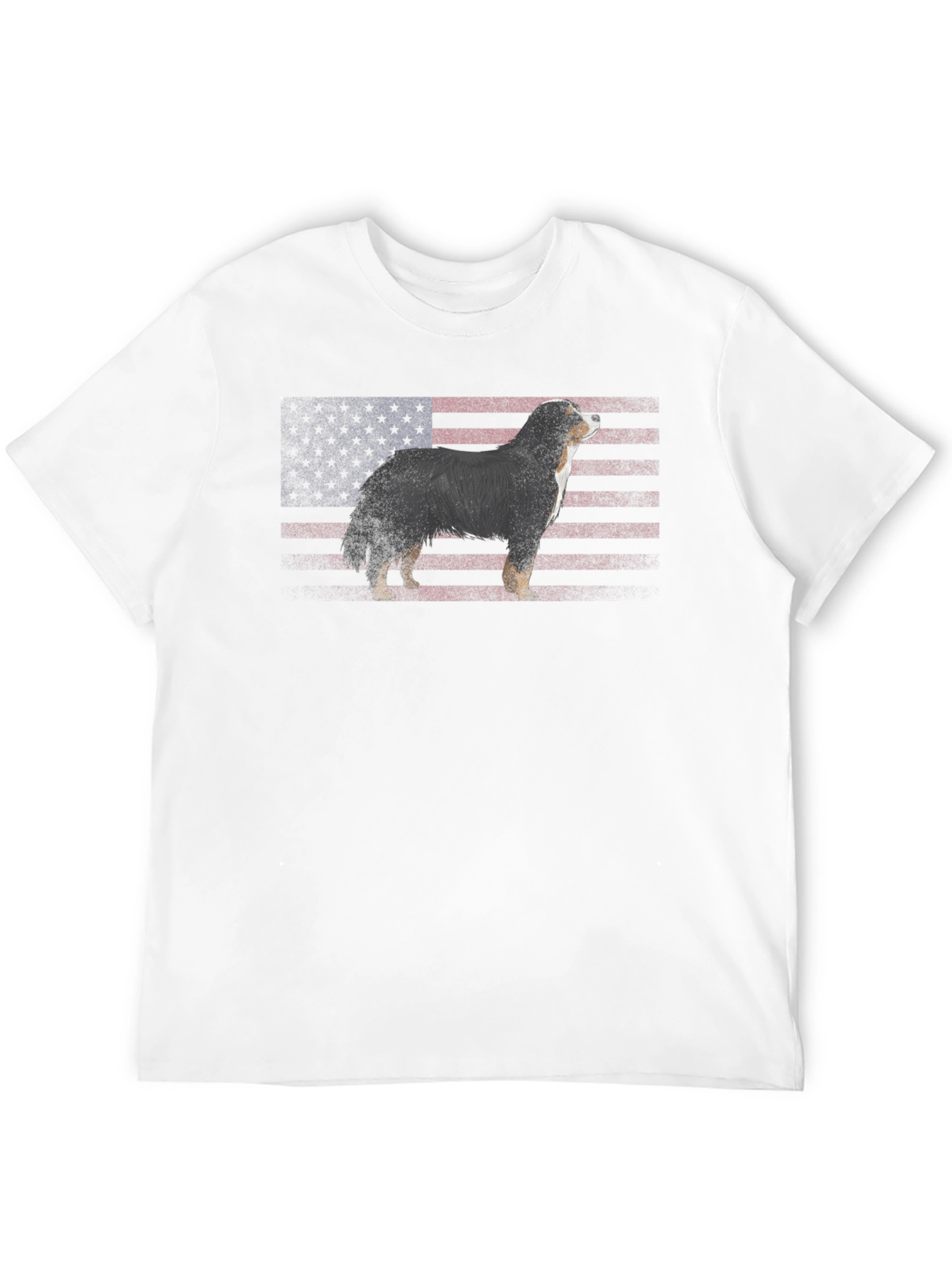 American Flag Dog Graphic T-Shirt