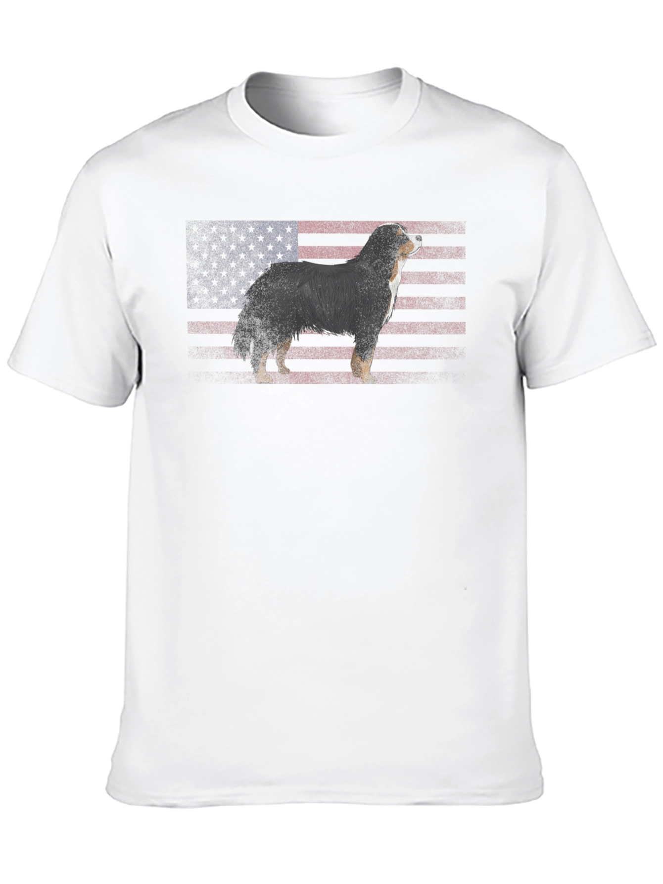 American Flag Dog Graphic T-Shirt