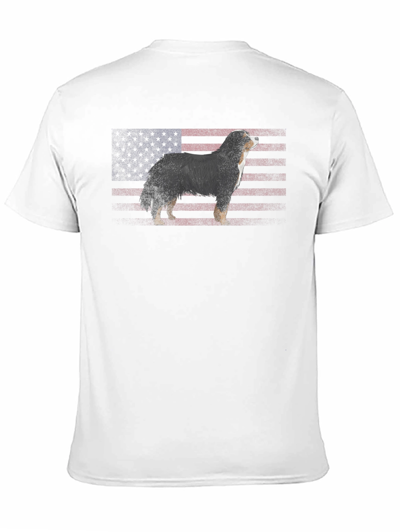 American Flag Dog Graphic T-Shirt