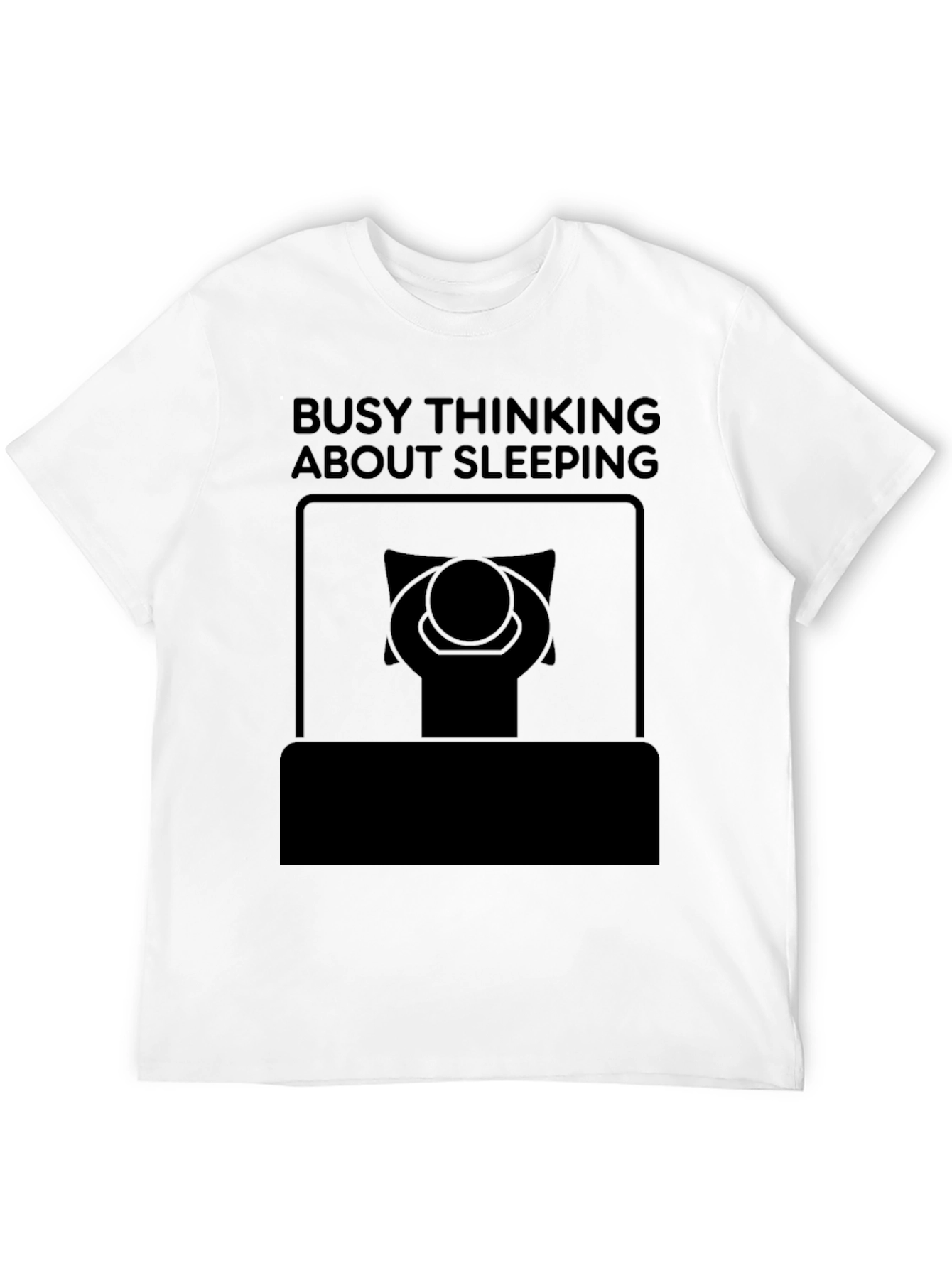 Busy Thinking About Sleeping Black Graphic Tee
