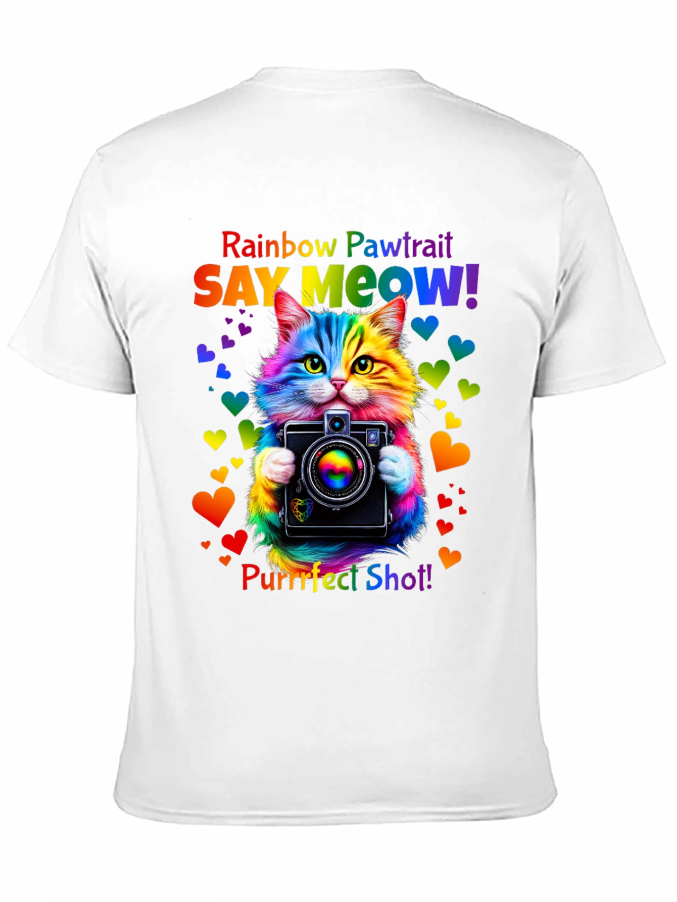 Rainbow Pawtrait Cat T-Shirt