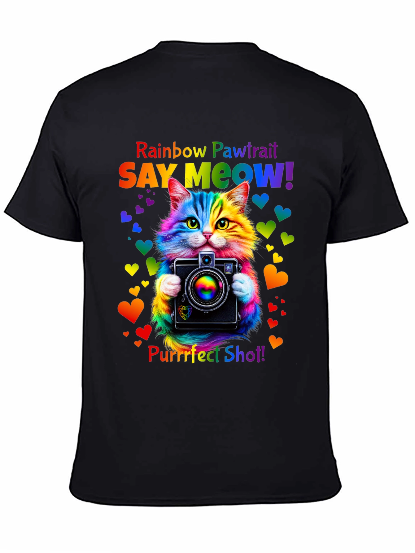 Rainbow Pawtrait Cat T-Shirt