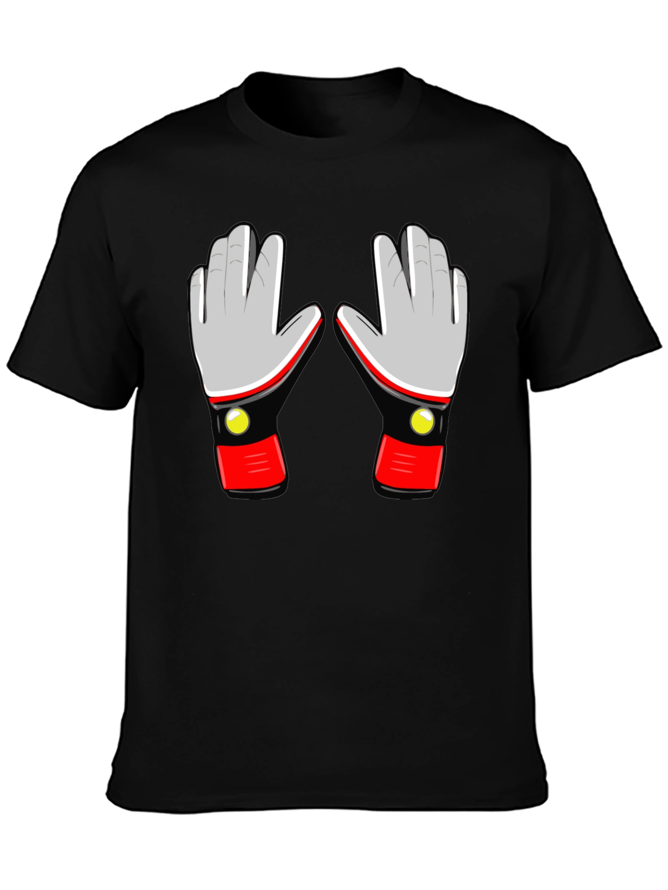Retro Robot Gloves Graphic T-Shirt - Black