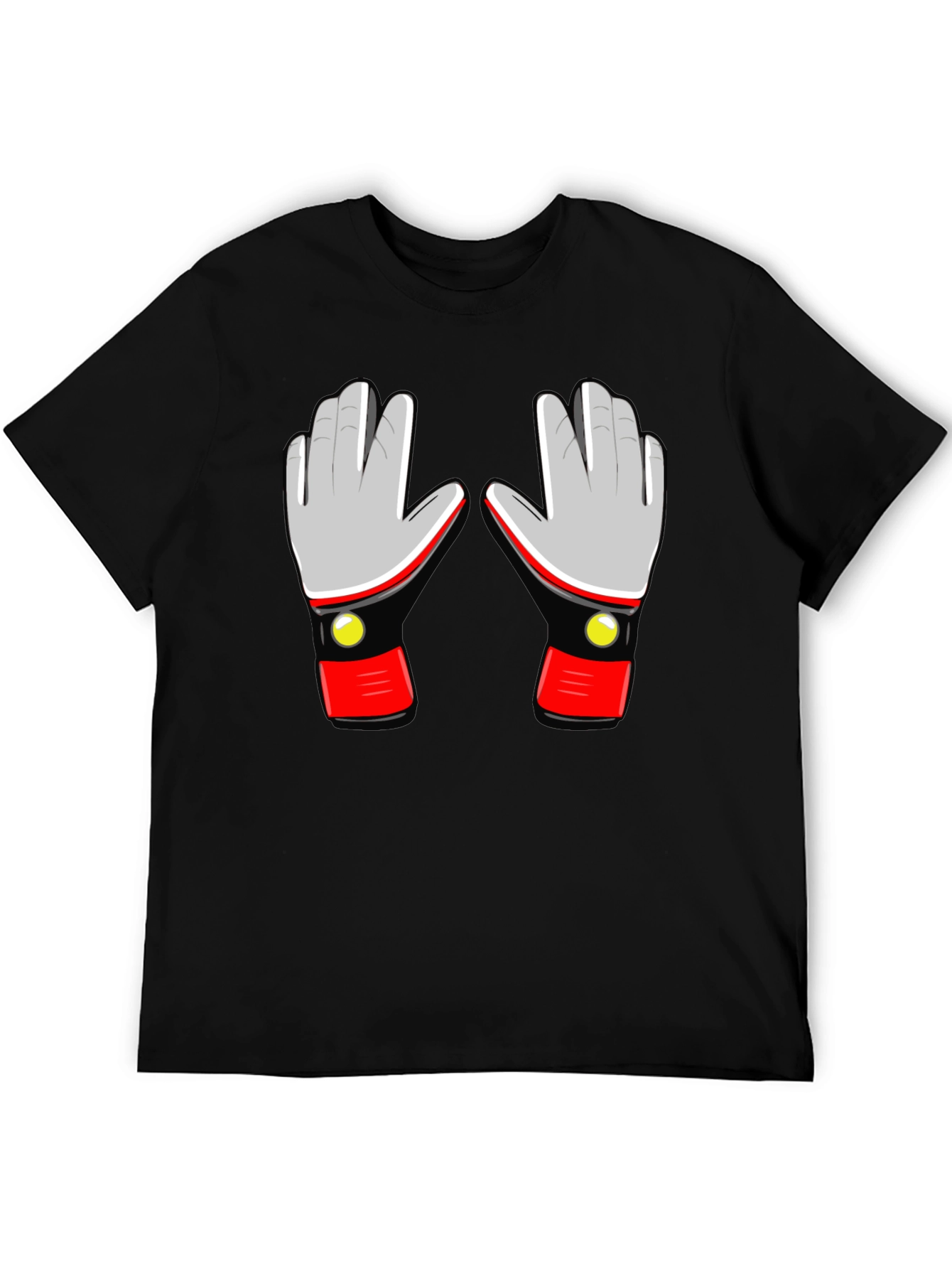 Retro Robot Gloves Graphic T-Shirt - Black