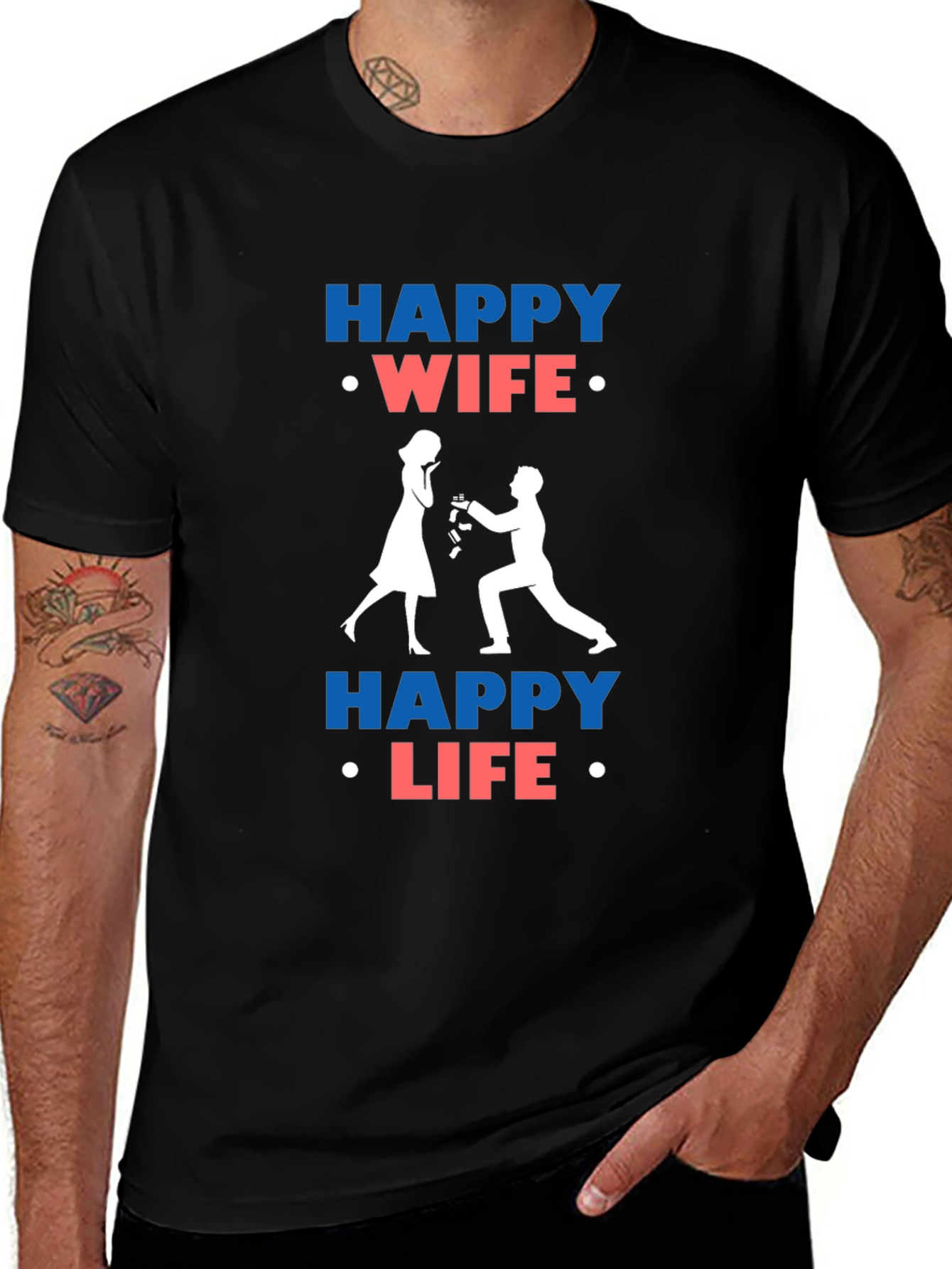 Happy Wife Happy Life Graphic T-Shirt