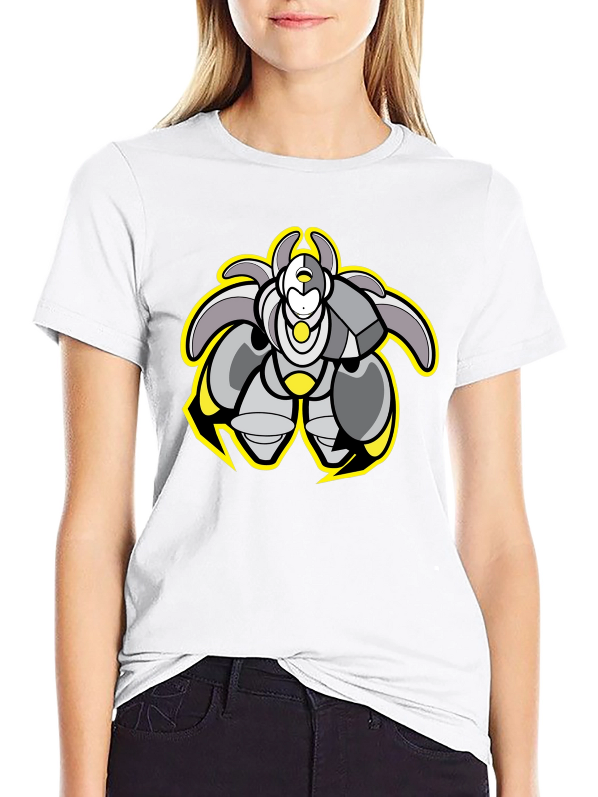 Cool Robot Graphic Black Tee