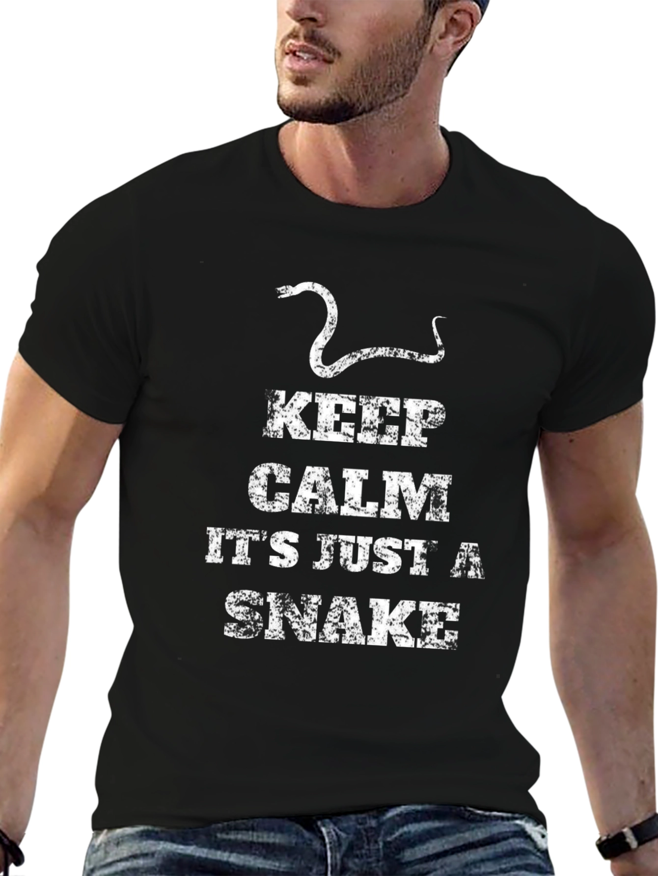 Keep Calm Snake T-Shirt - Black