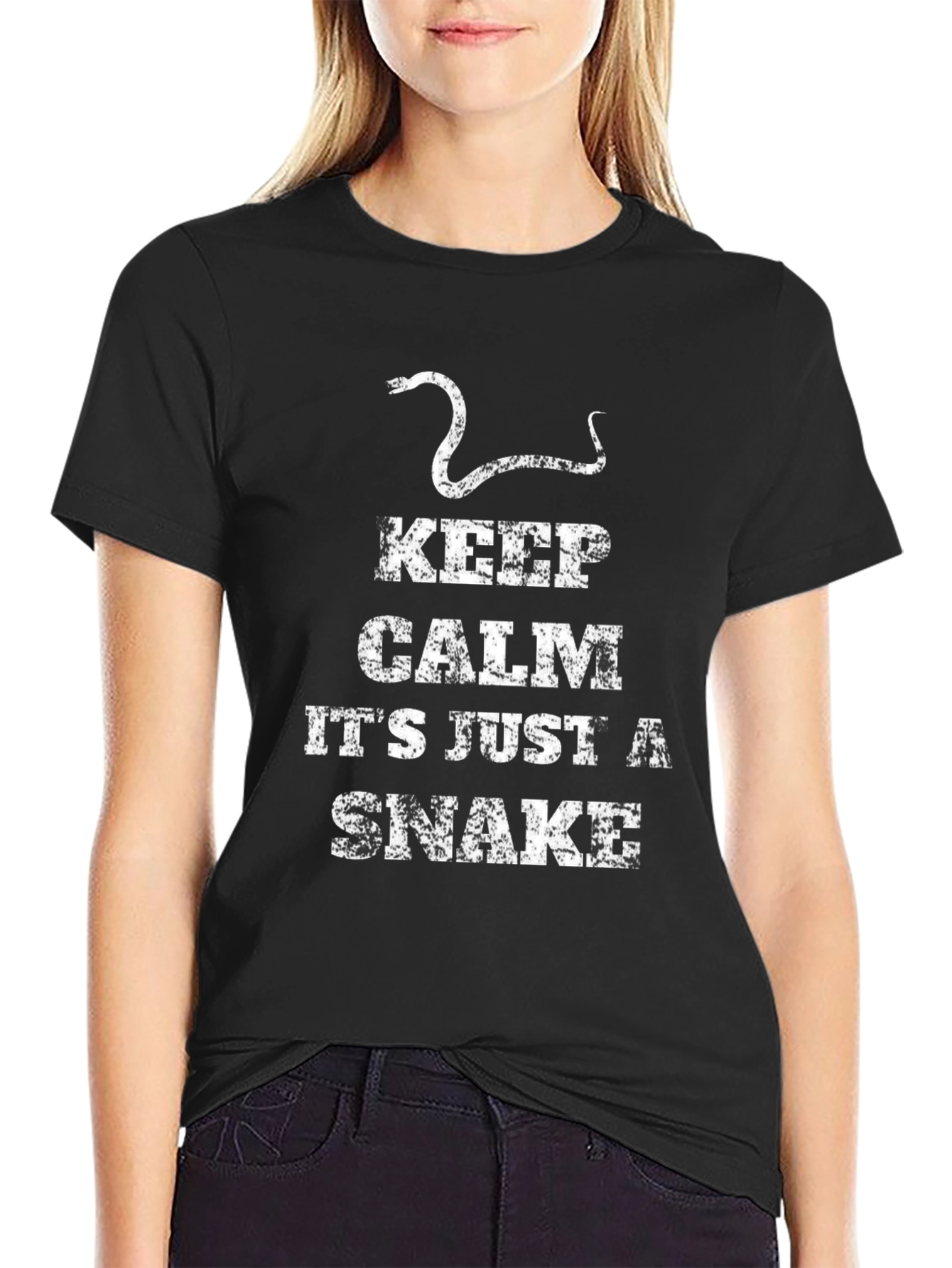 Keep Calm Snake T-Shirt - Black