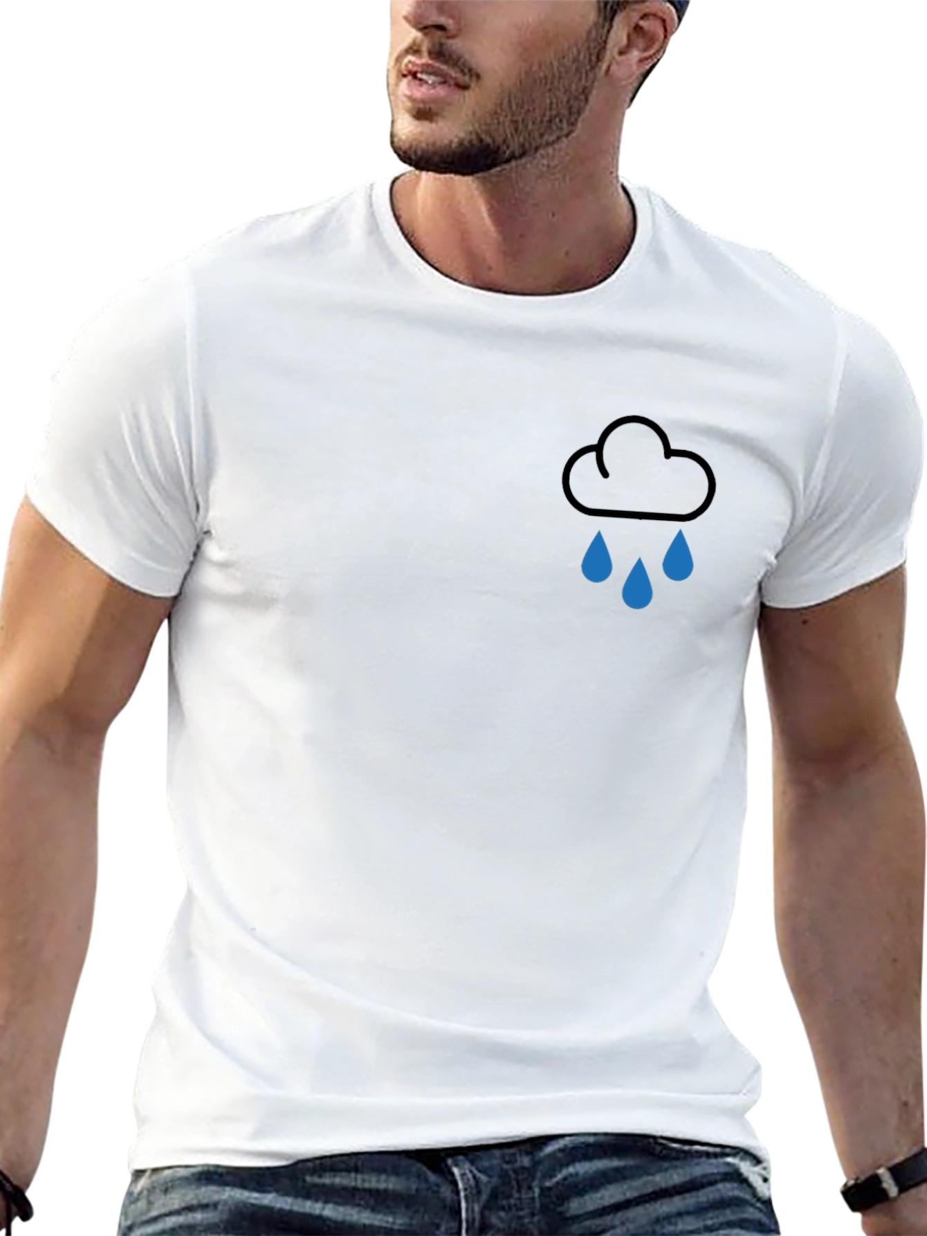 Rain Cloud Graphic Tee - Modern Black T-Shirt