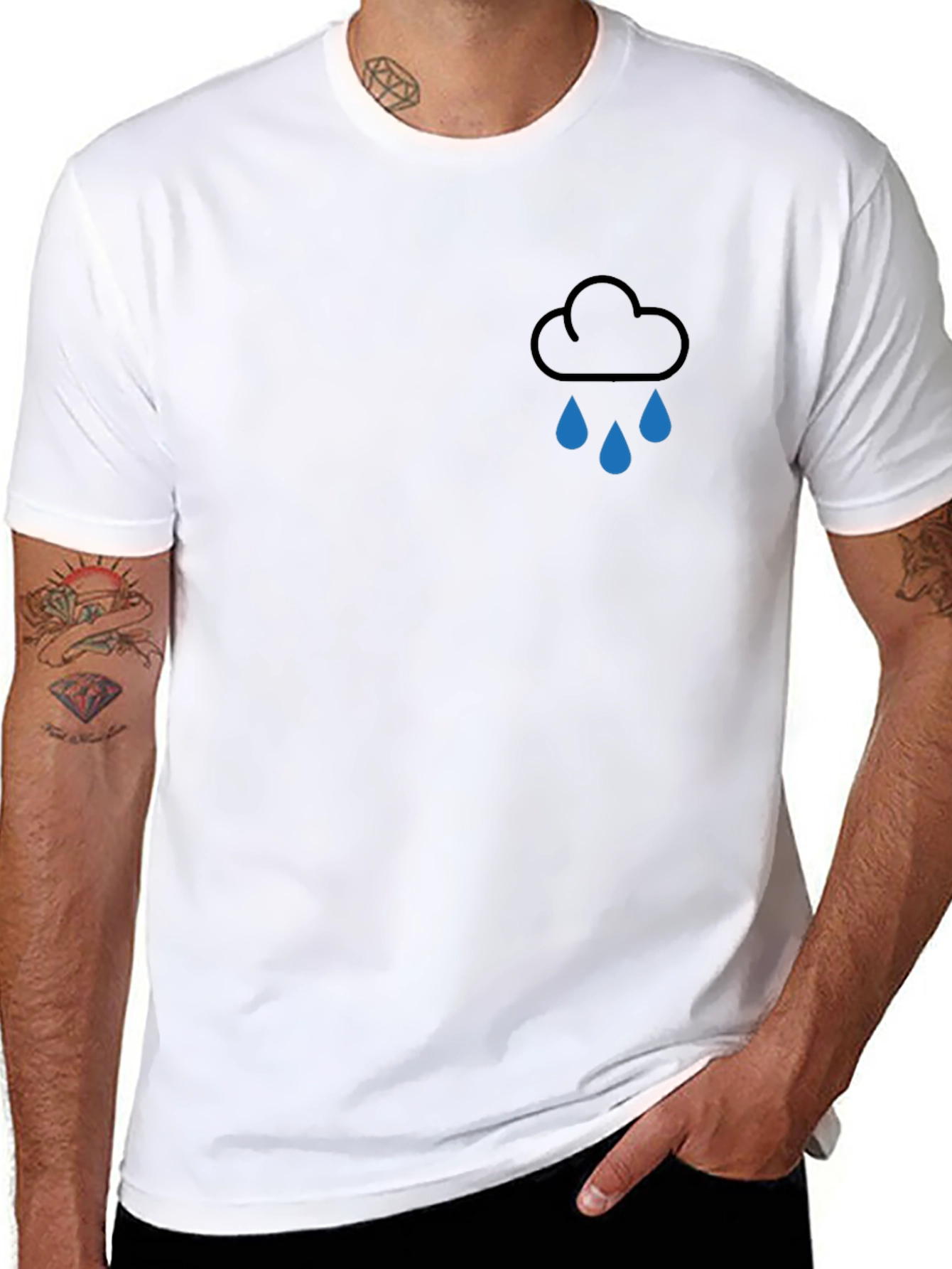 Rain Cloud Graphic Tee - Modern Black T-Shirt