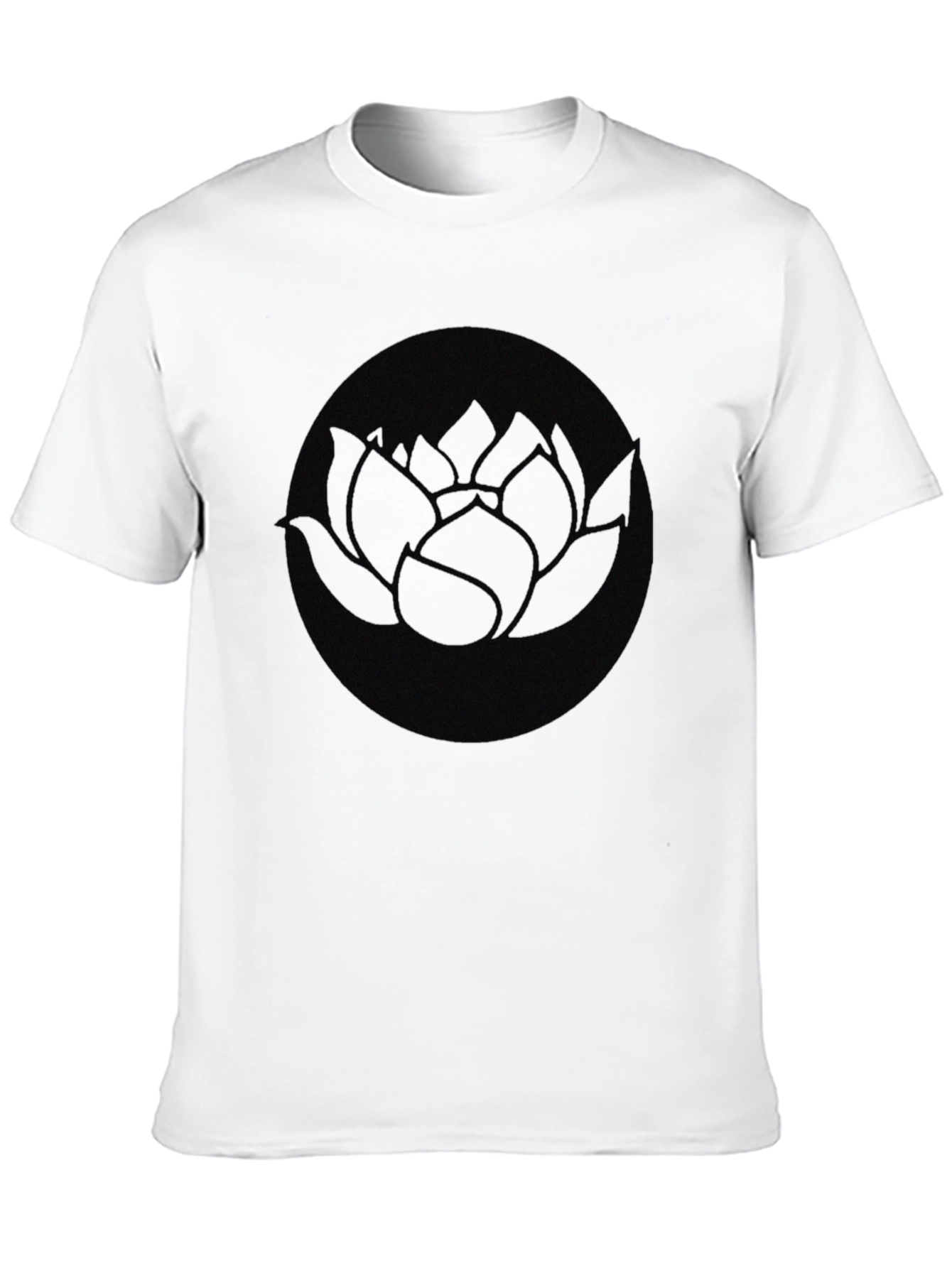 Lotus Circle Graphic Black T-Shirt