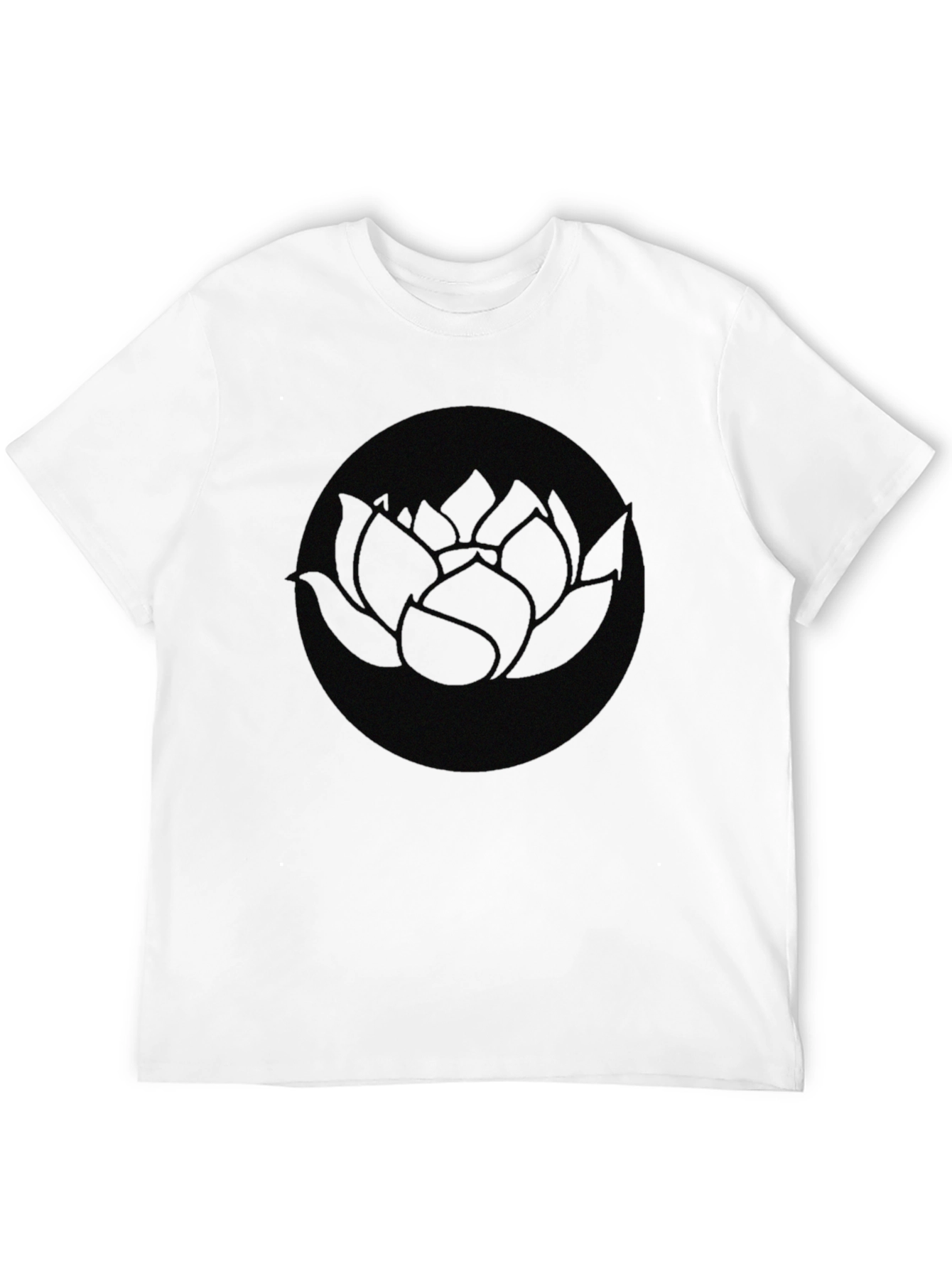Lotus Circle Graphic Black T-Shirt