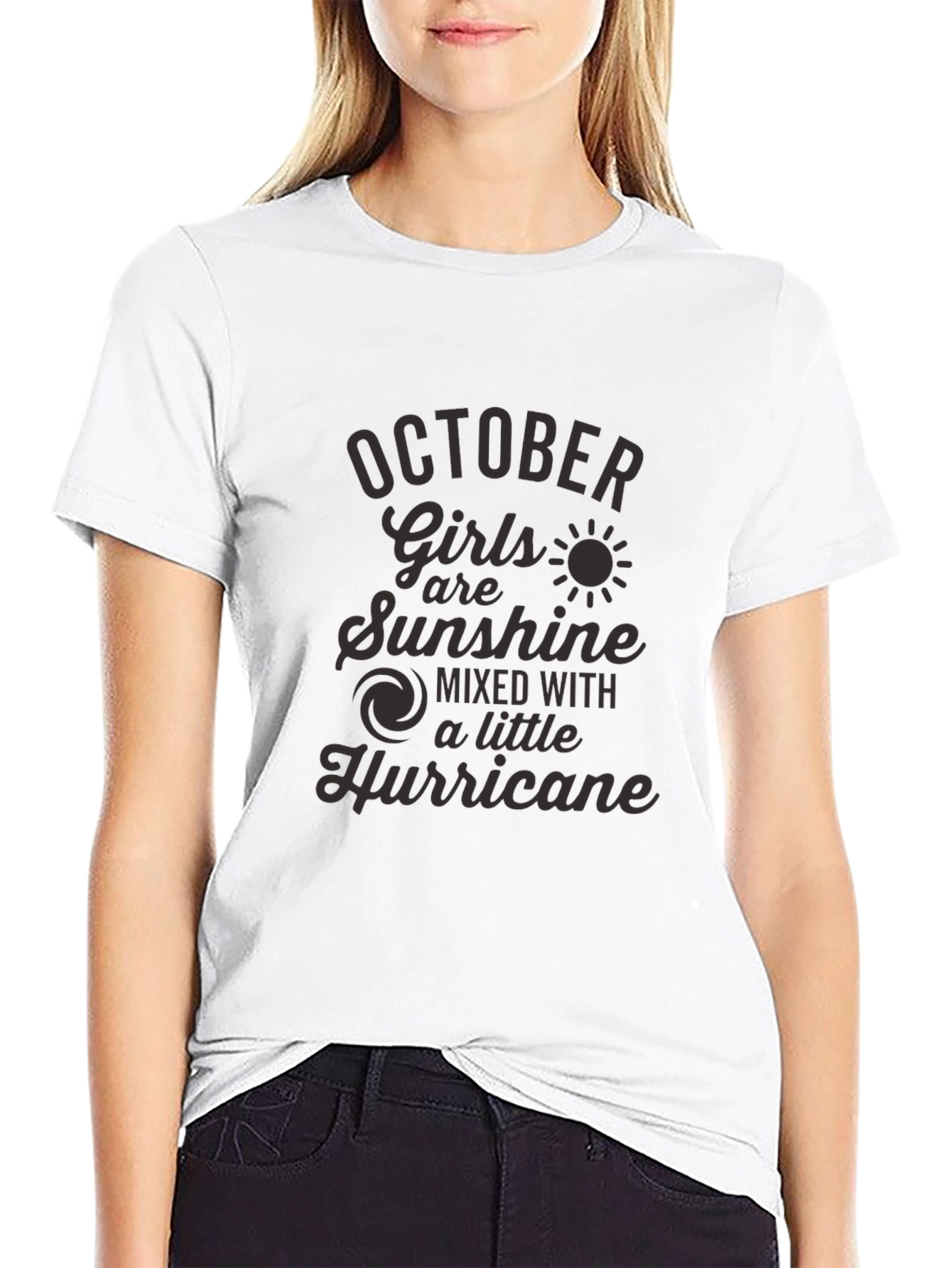 October Girls Sunshine Hurricane Black Graphic Tee