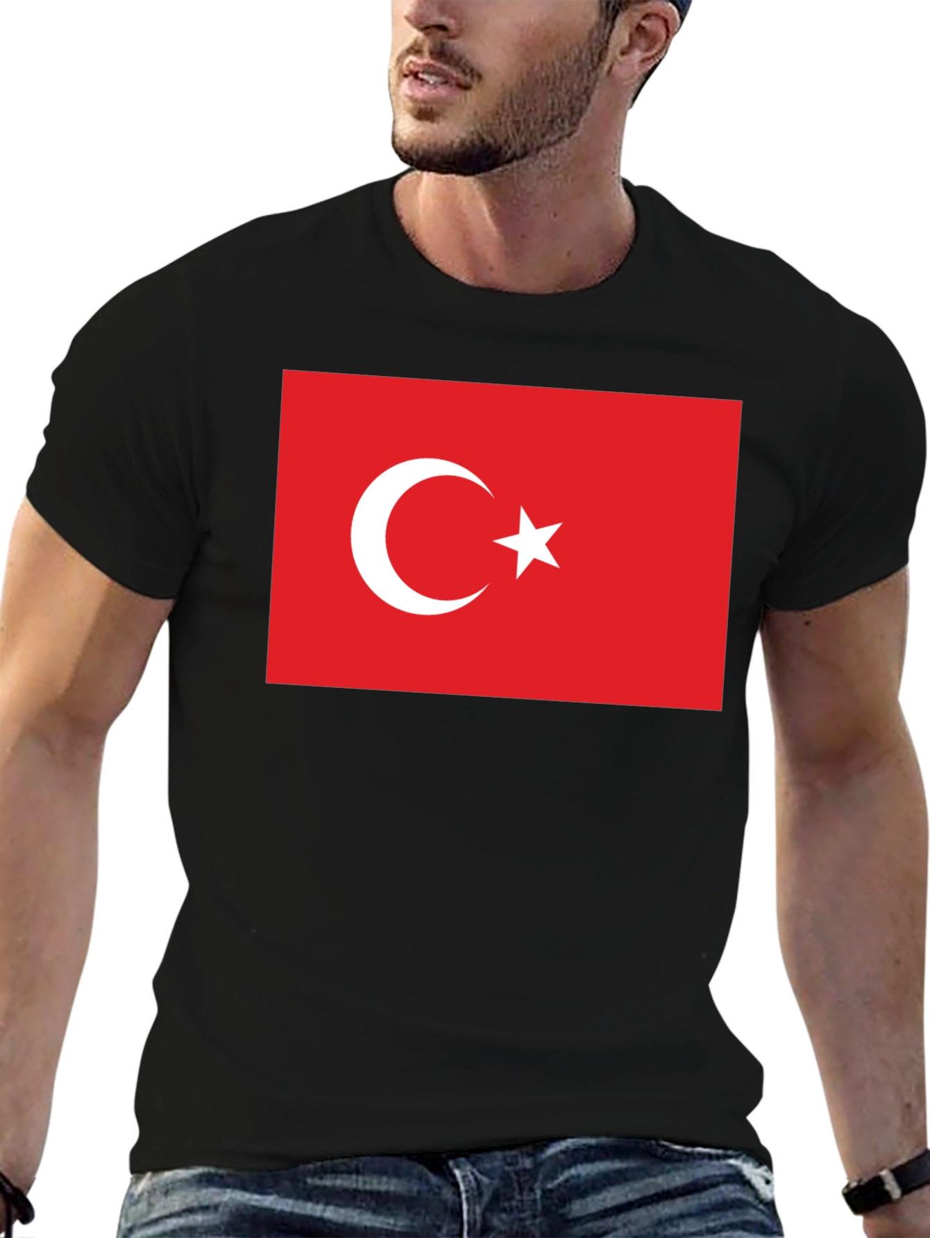 Turkey Flag Graphic Tee - Patriotic Crew Neck T-Shirt
