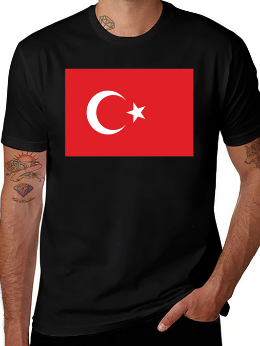 Turkey Flag Graphic Tee - Patriotic Crew Neck T-Shirt