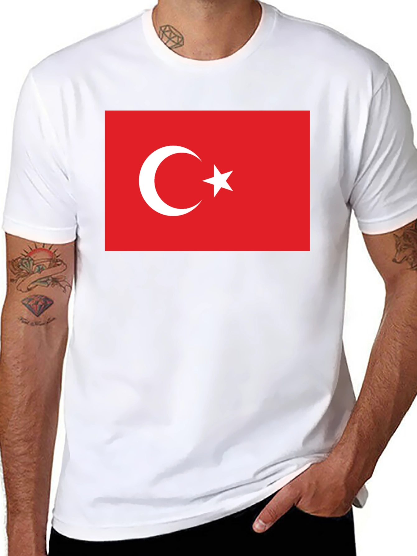 Turkey Flag Graphic Tee - Patriotic Crew Neck T-Shirt
