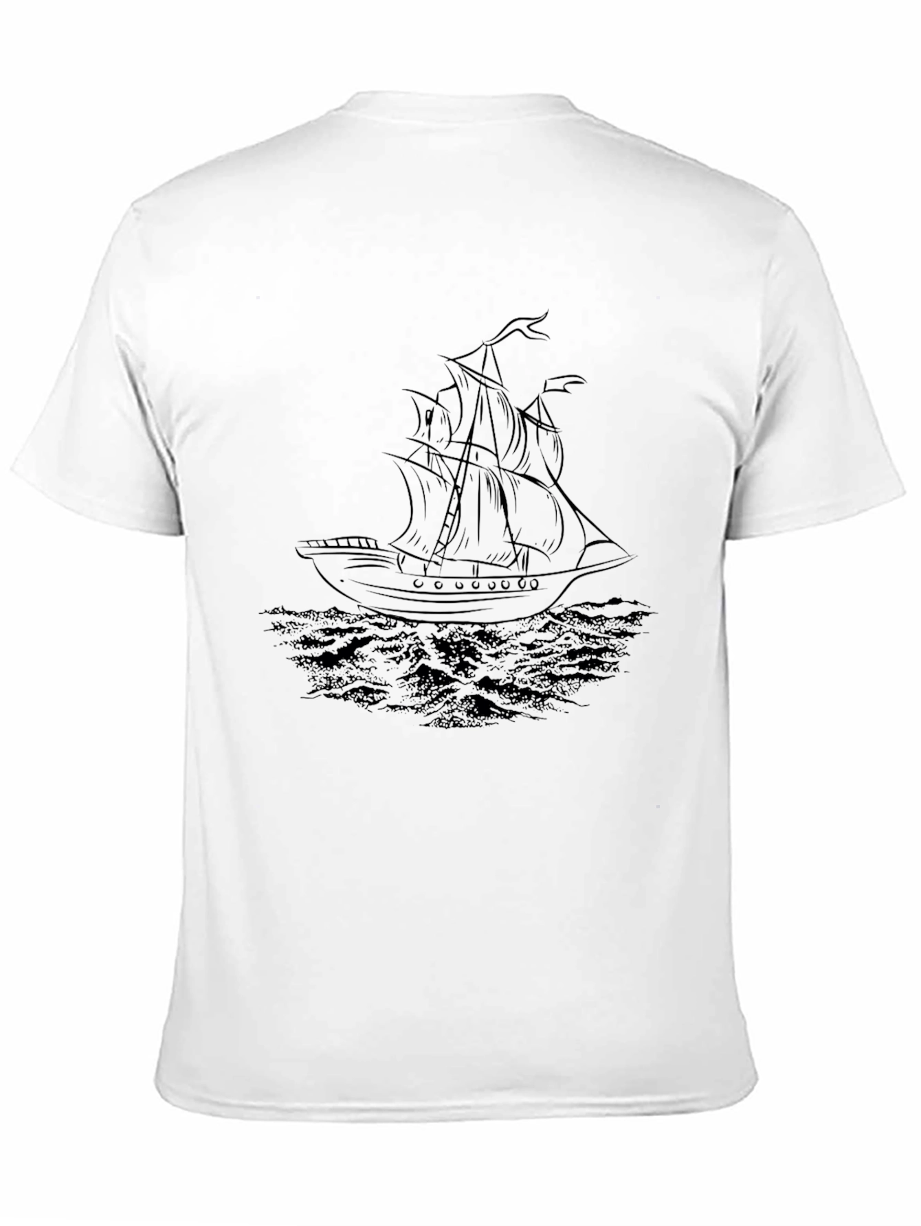 Nautical Black T-Shirt - Ship Graphic Tee