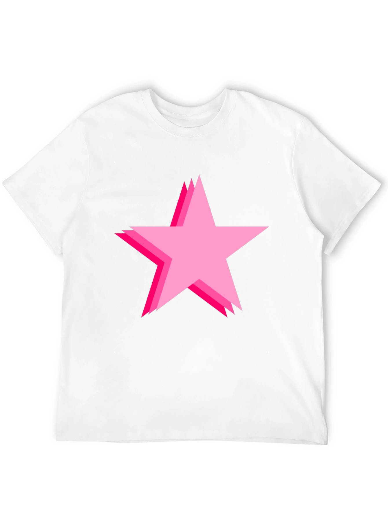 Bold Black Tee with Pink Star Design