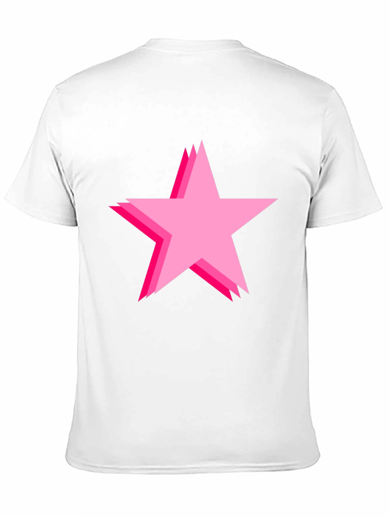 Bold Black Tee with Pink Star Design