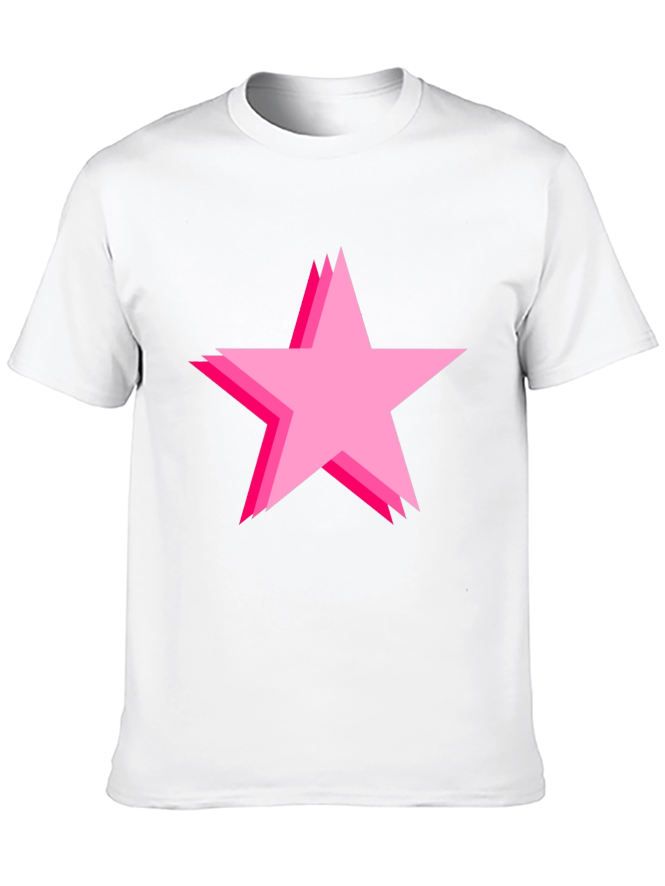 Bold Black Tee with Pink Star Design