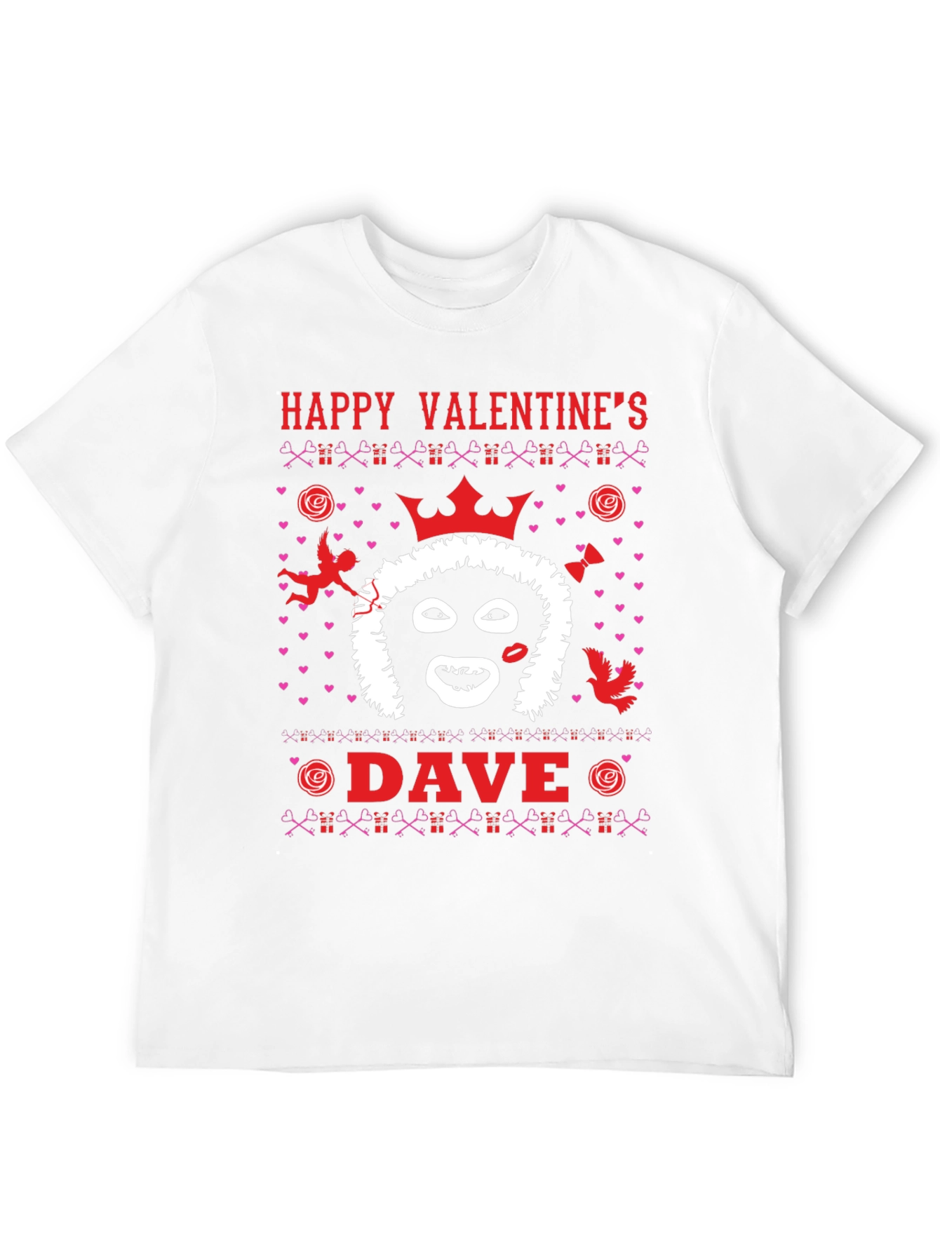Happy Valentines Dave T-Shirt Black Novelty Graphic Tee