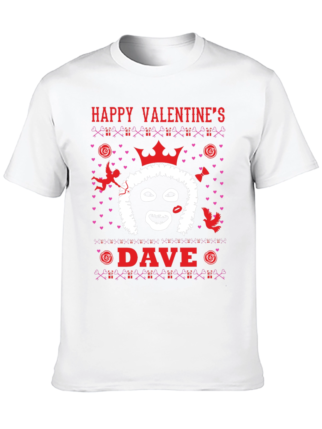 Happy Valentines Dave T-Shirt Black Novelty Graphic Tee