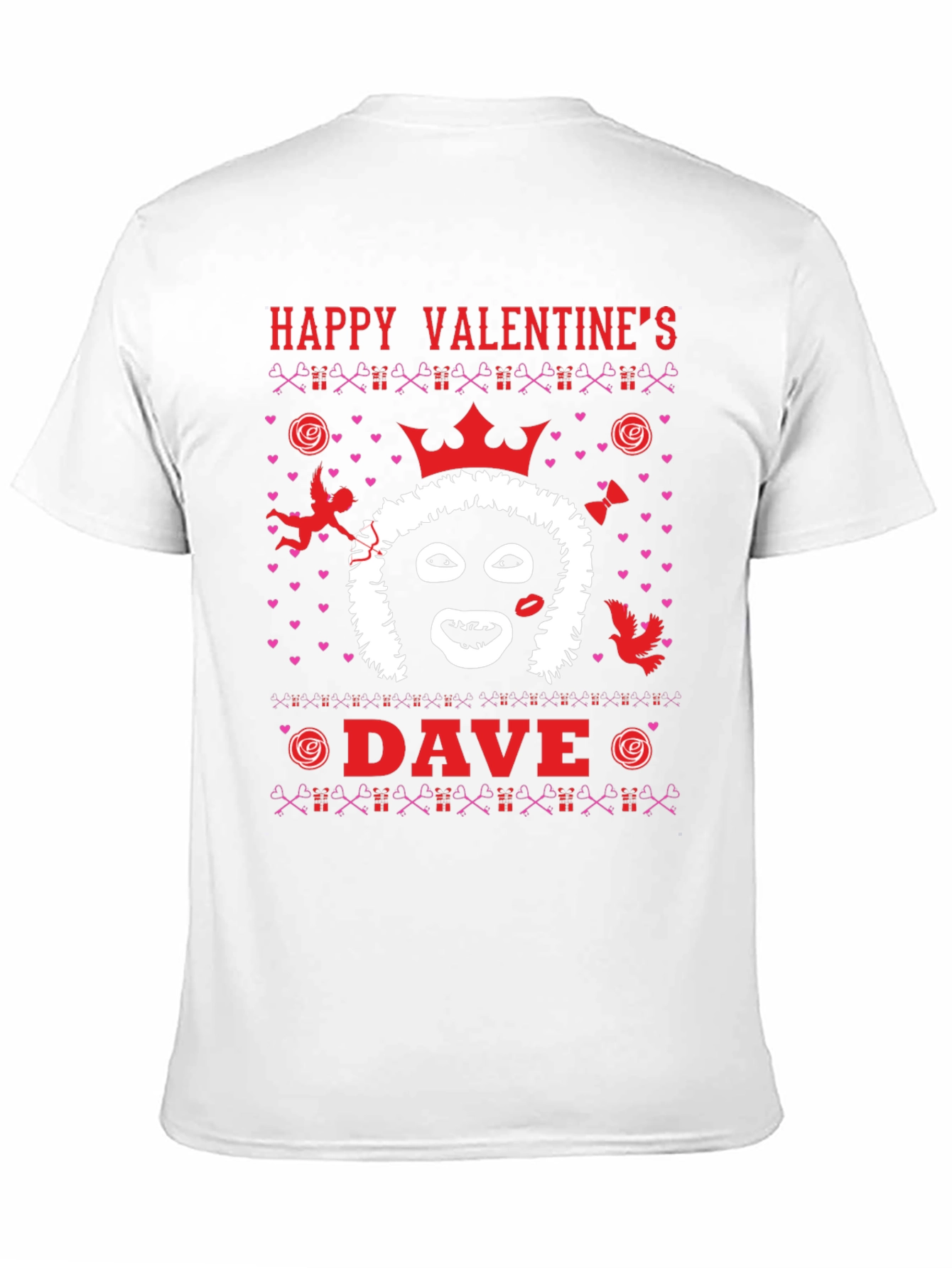 Happy Valentines Dave T-Shirt Black Novelty Graphic Tee