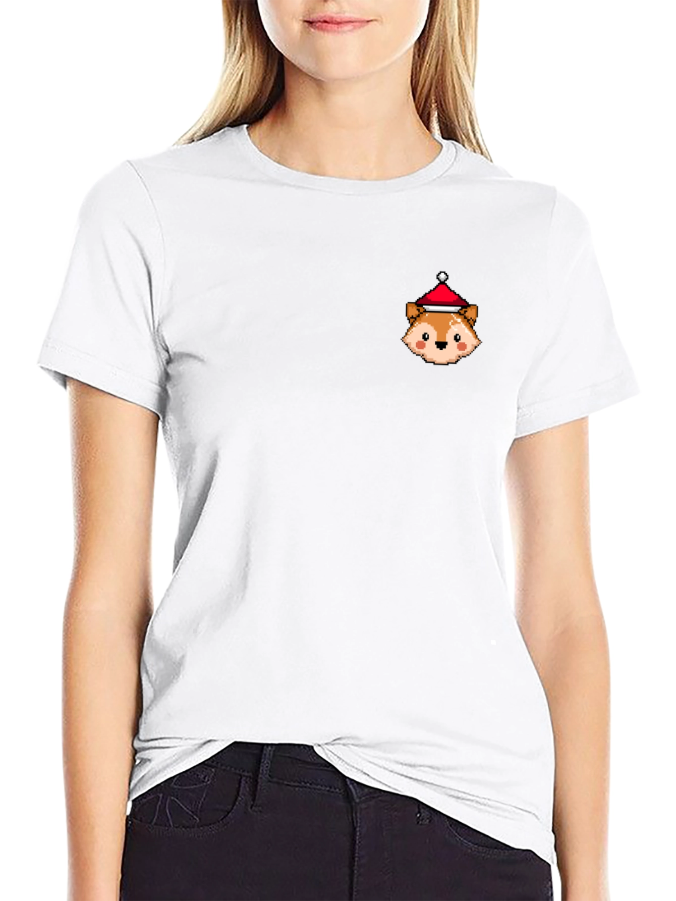 Festive Fox Pixel Art T-Shirt