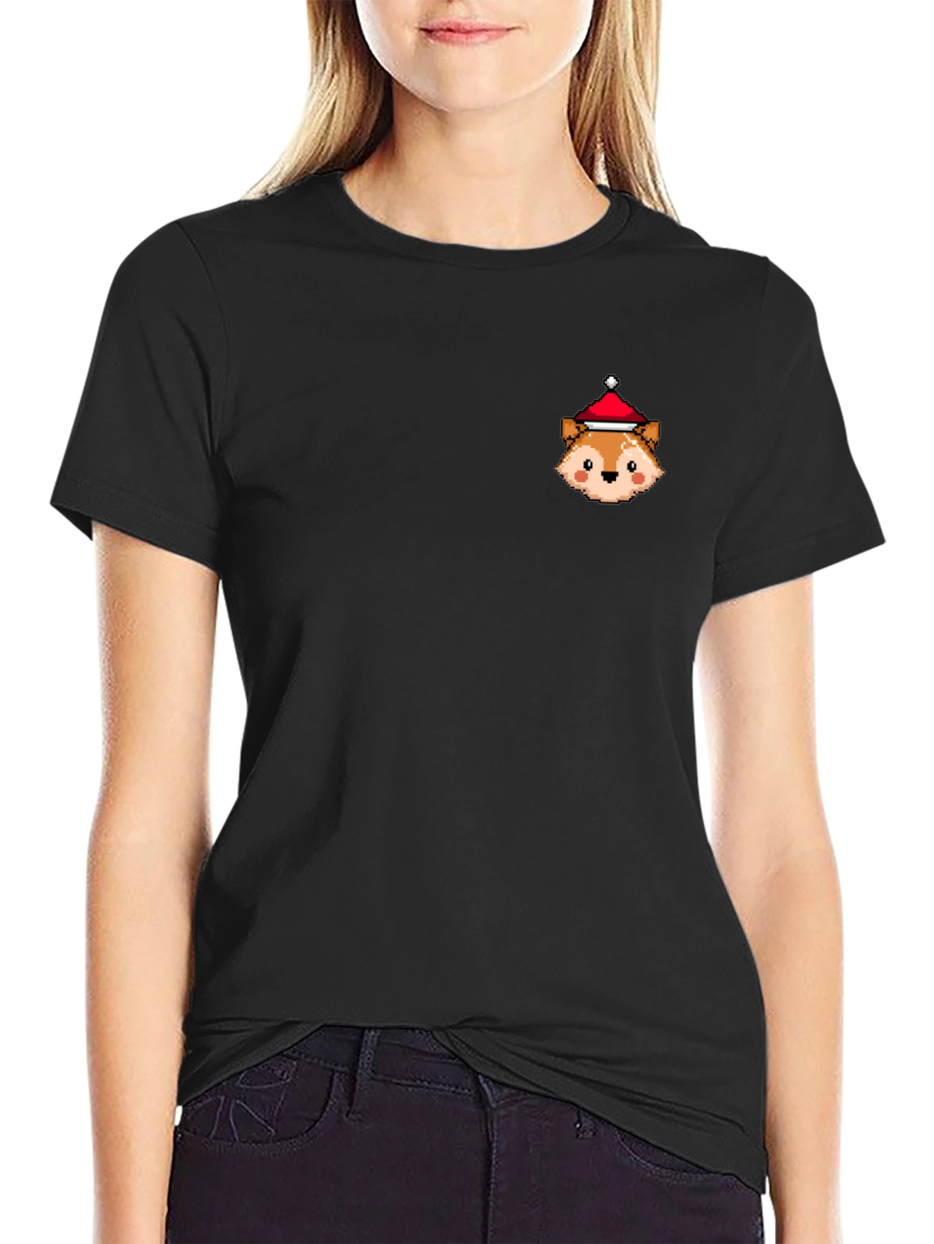 Festive Fox Pixel Art T-Shirt