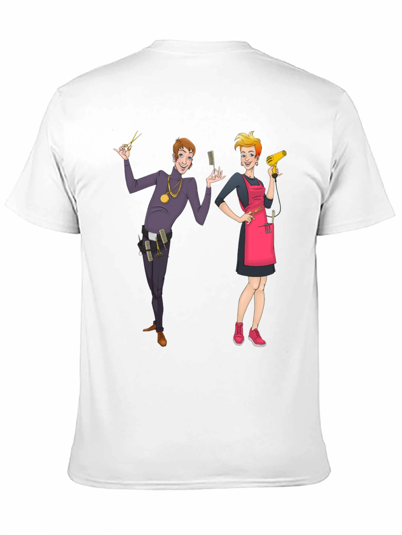 Cartoon Barber Graphic Tee - Black