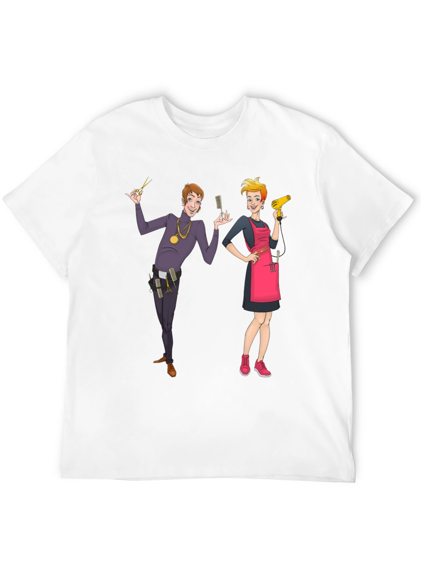 Cartoon Barber Graphic Tee - Black