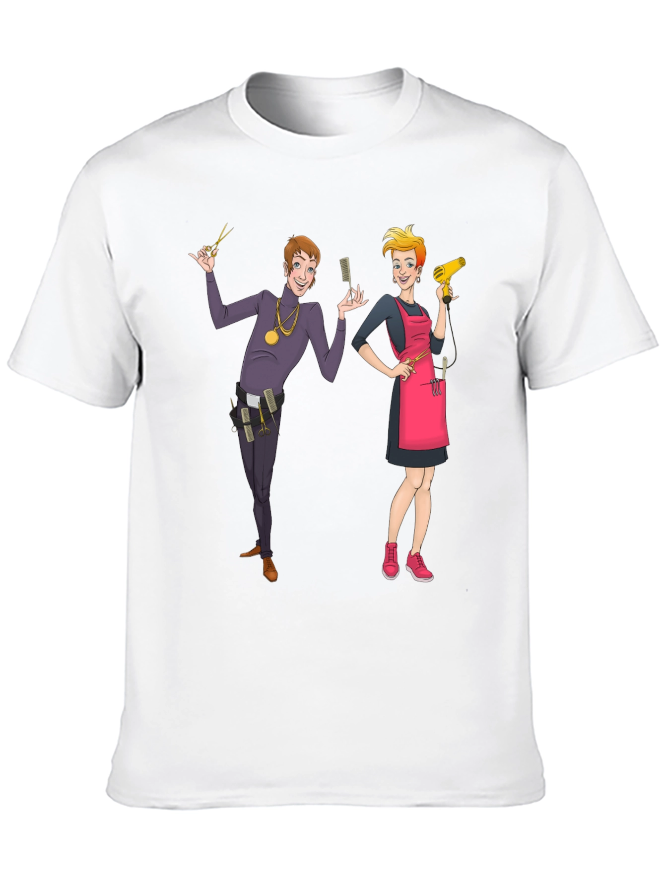Cartoon Barber Graphic Tee - Black