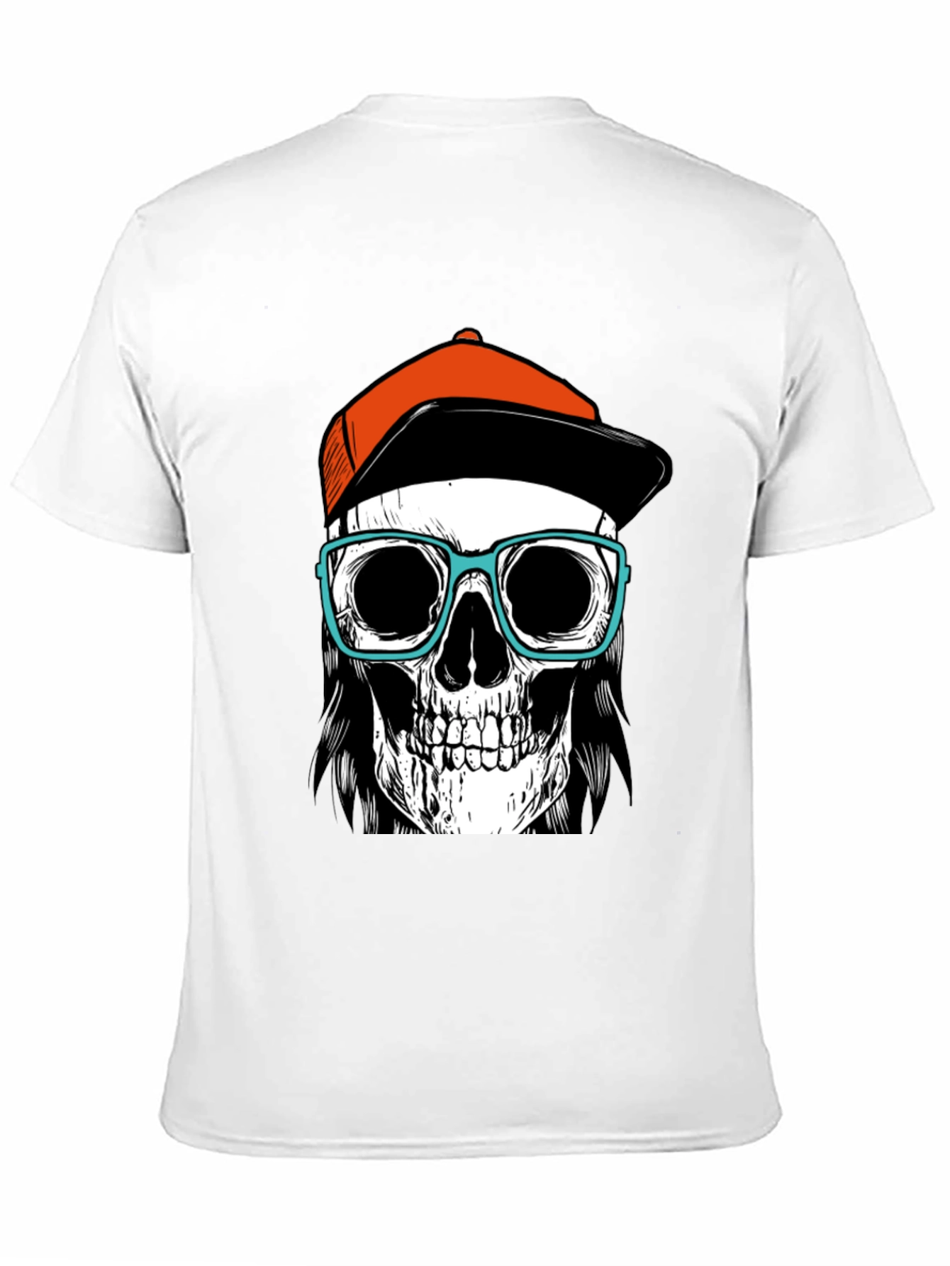 Skull with Hat & Glasses Graphic Tee