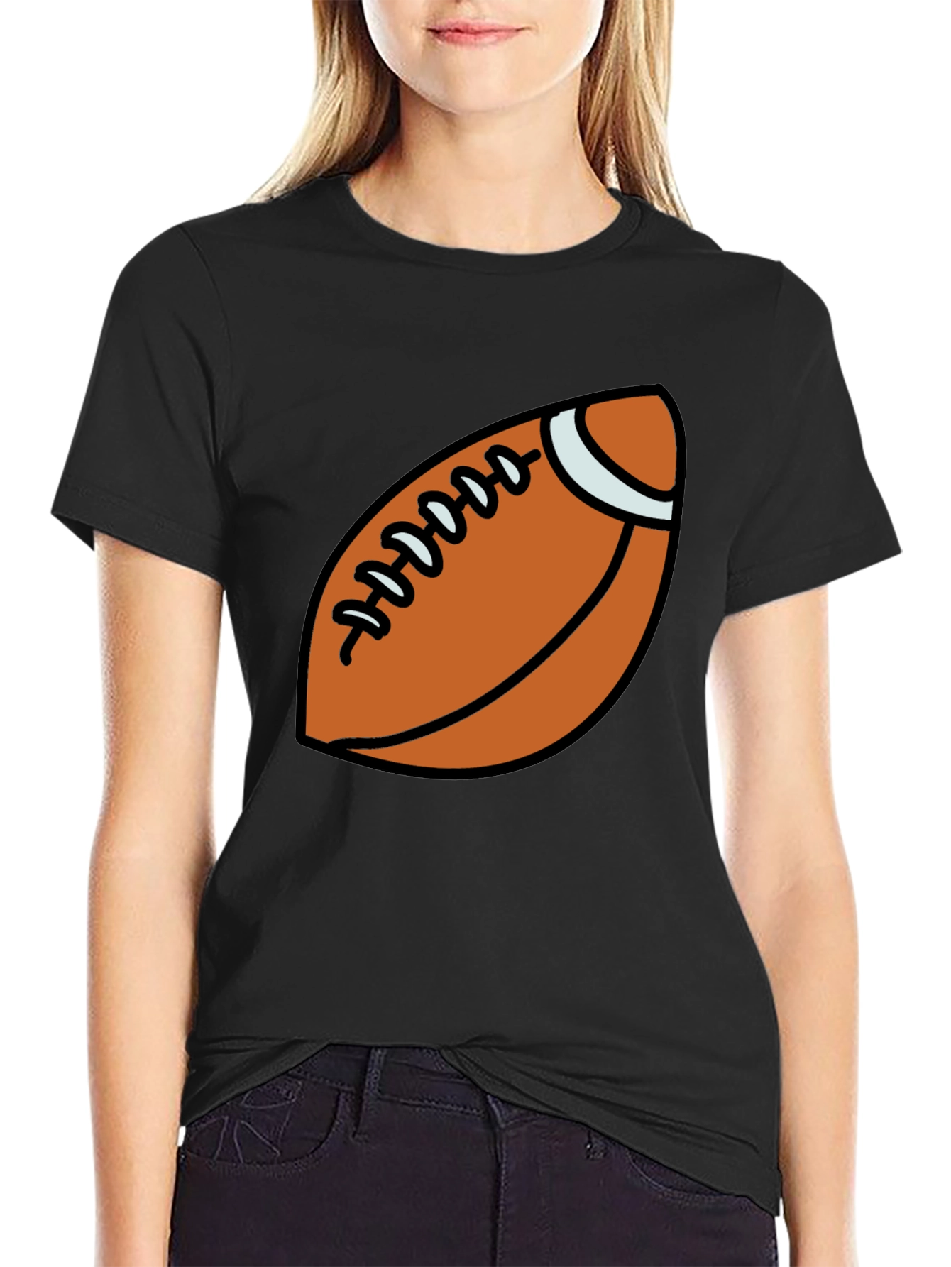 Football Graphic Black T-Shirt