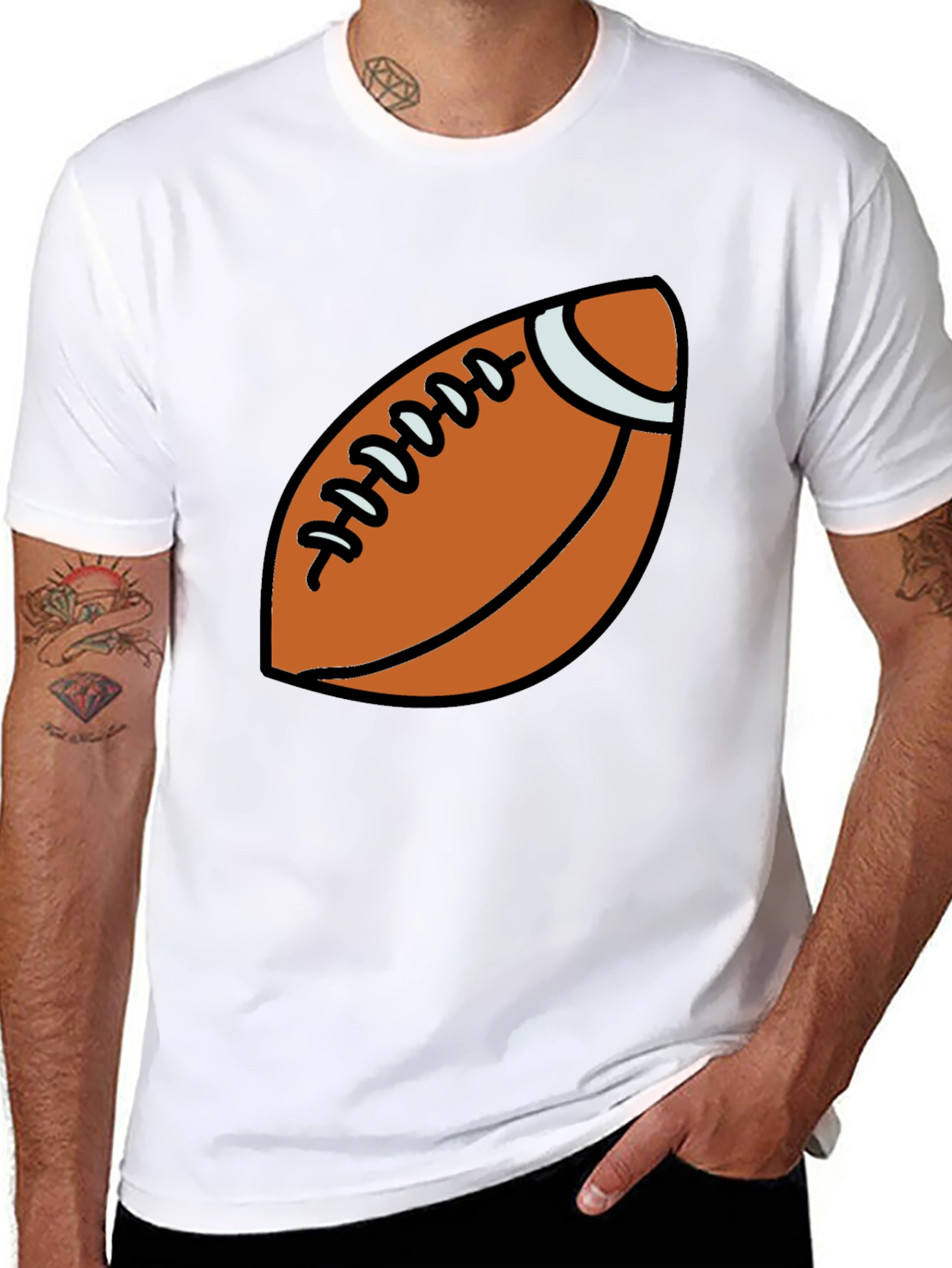 Football Graphic Black T-Shirt